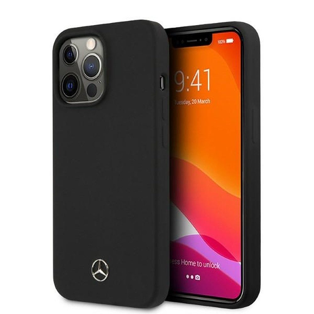 Mercedes Smartphone-Hülle Handyhülle Schutzhülle Rückschale 6,1 Zoll, MagSafe-kompatibel, Mikrofaserfutter, Metall-Logo