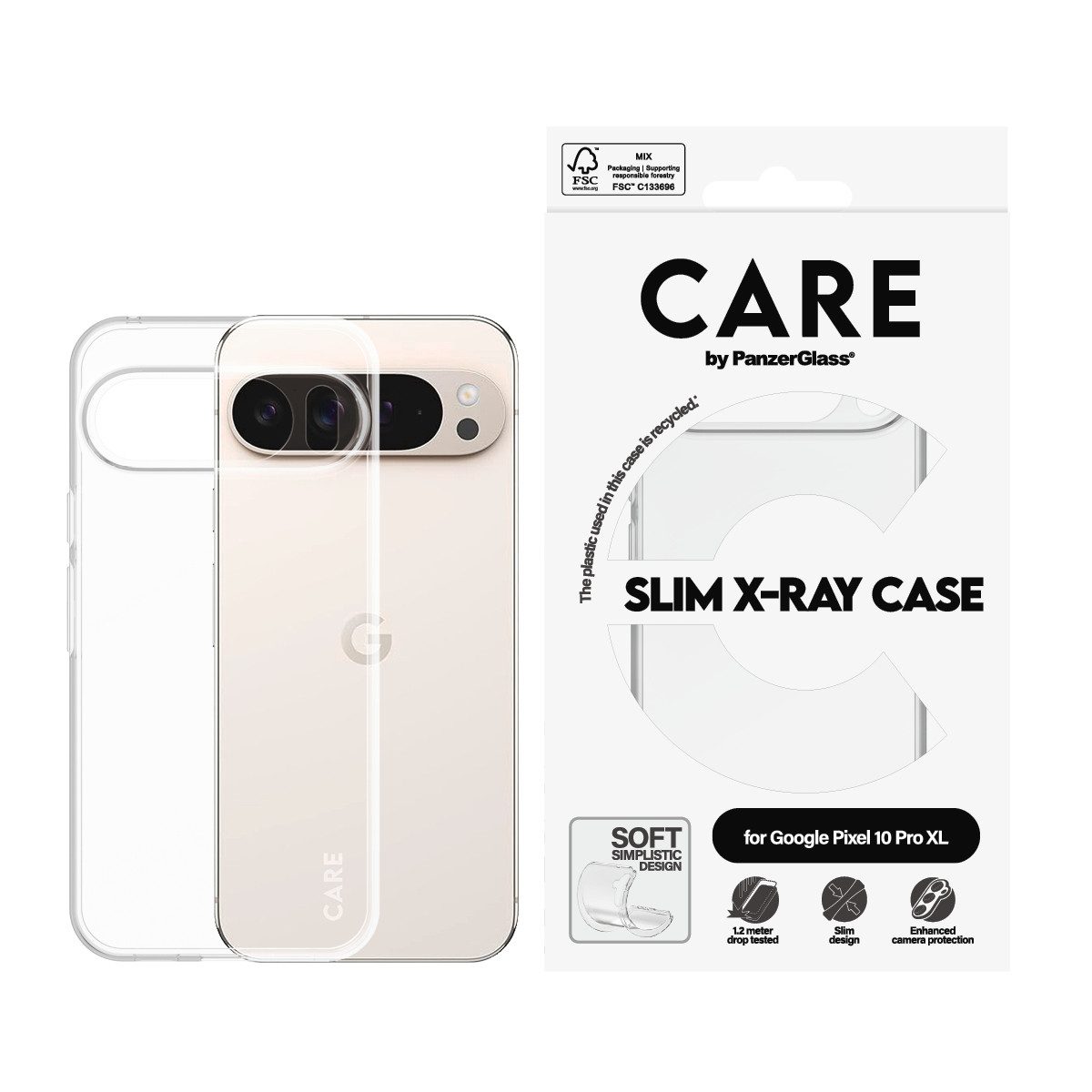 CARE by PanzerGlass Handyhülle Slim X-Ray Case für Google Pixel 10 Pro XL, Backcover, Schutzhülle, Handyschutzhülle, Case, Schutzcase, stoßfest
