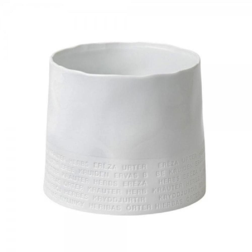 Räder Blumentopf Design Kräutertopf Raumpoesie Text Weiß (16cm)
