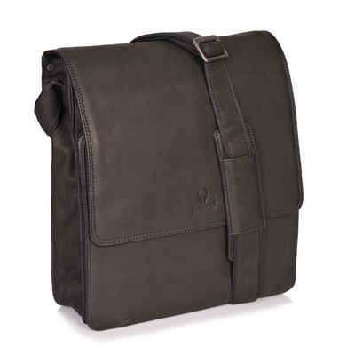 Donbolso Messenger Bag Leder Umhängetasche New York - Business Tasche Vintage, Schwarz Vintage Mnew York Schwarz Vintage