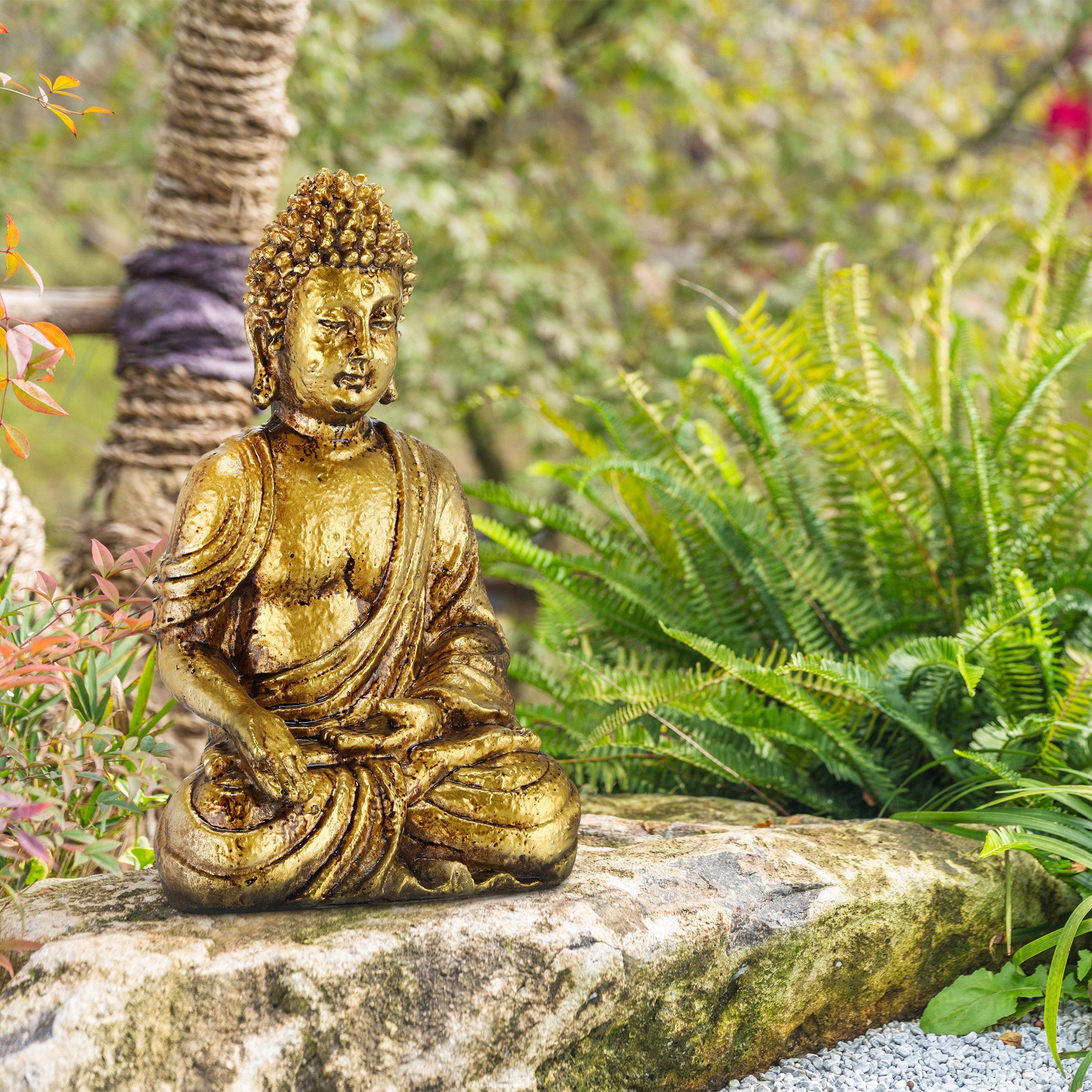 30 Figur Buddha Buddhafigur relaxdays cm Garten