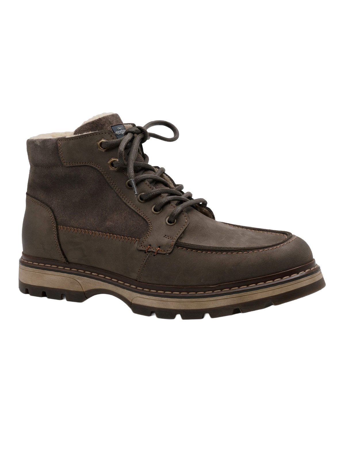 Engbers Herren Boots aus Nubuk-Leder, Oliv Schnürboots