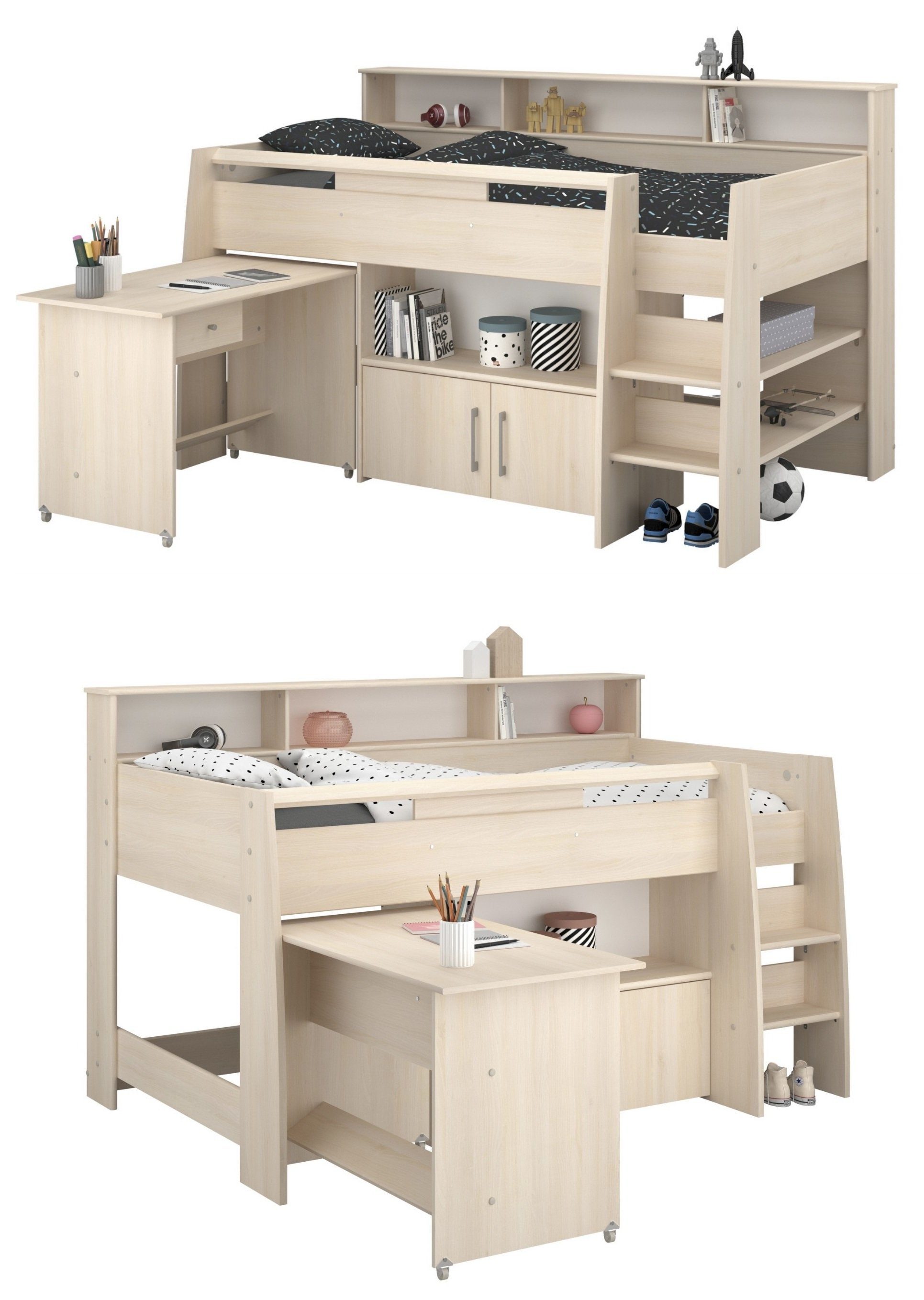 Parisot Kinderbett Charly2-2099 (Set, 1-tlg., Integrierte lattenplatte), Kinderbett