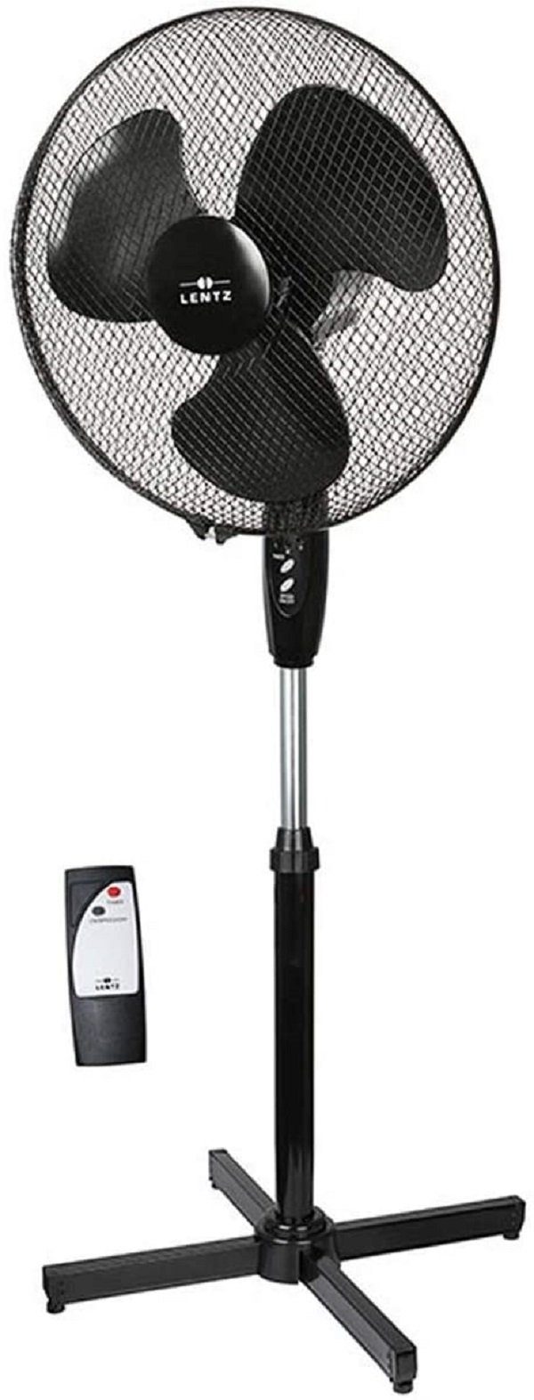 Lentz Bodenventilator Bodenventilator 40 cm Schwarz mit Fernbedienung Standlüfter