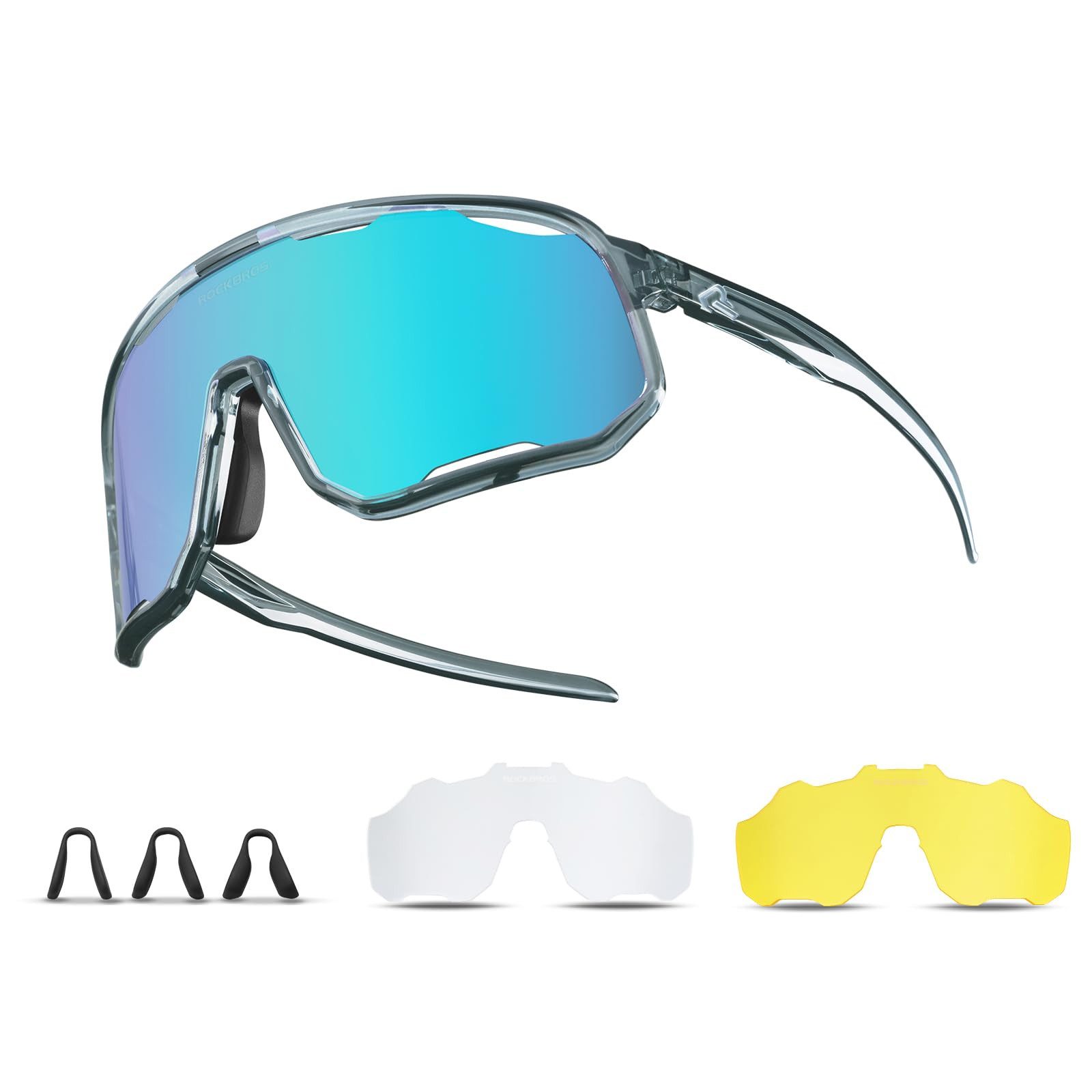 ROCKBROS Fahrradbrille Photochromatisch Sonnenbrille Outdoor MTB Rennrad Sportbrille, (1-St), für Damen und Herren Fahrradbrille