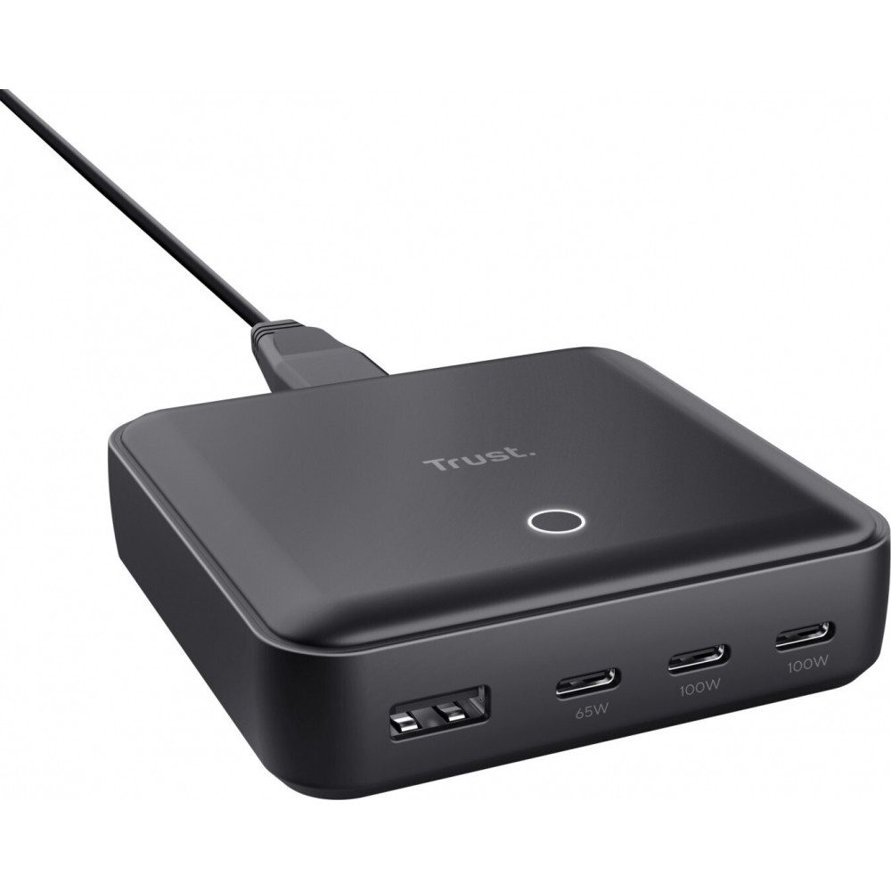 Trust Trust USB/3x-C Maxo Tischladegerät (100W) - Ladegerät USB-Stick (Kompakt für unterwegs)