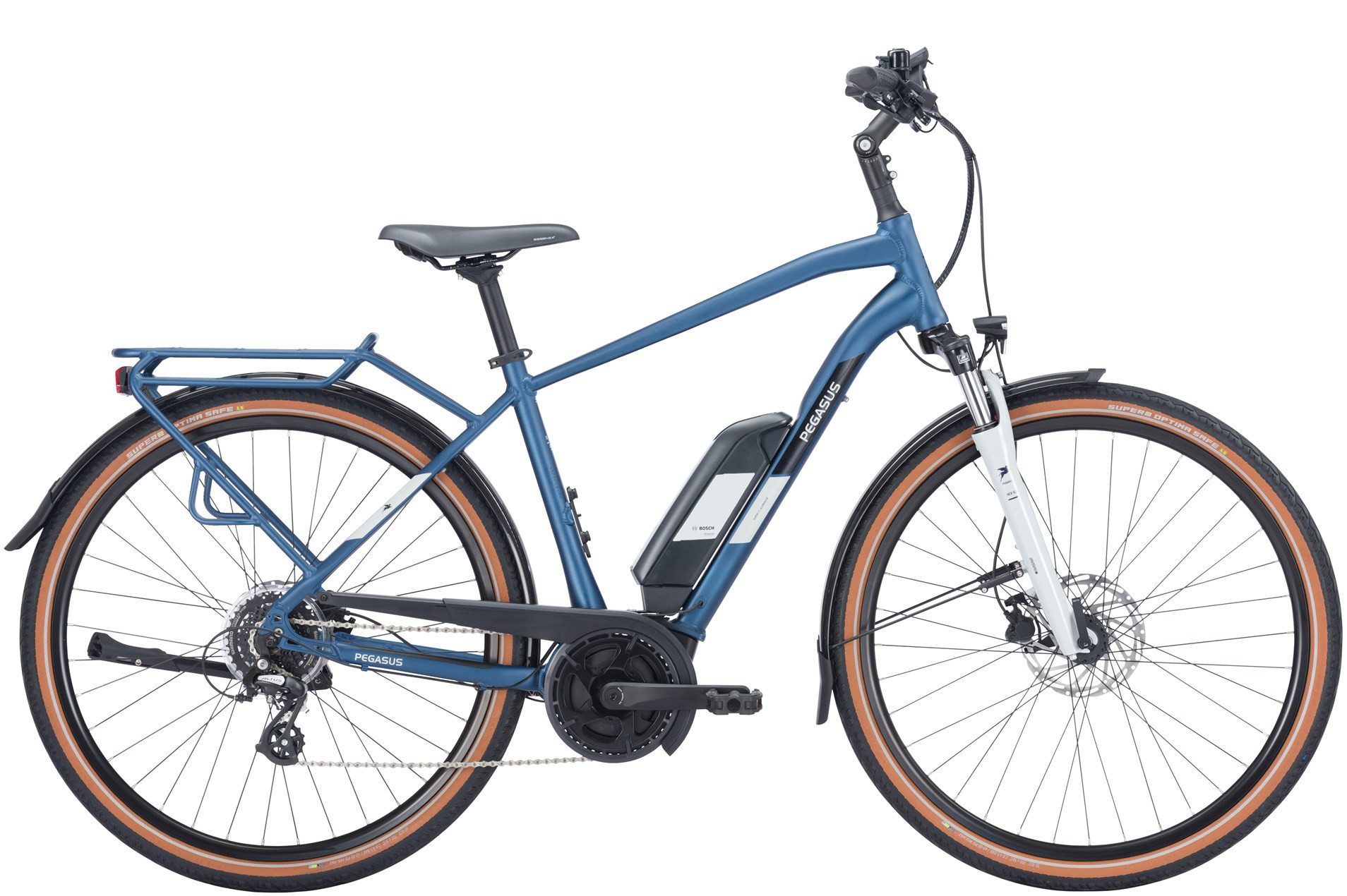 Pegasus E-Bike Pegasus Solero E8 Plus 500 Wh Herren blau 2024, 8 Gang SHIMANO Altus RD-M310, Kettenschaltung, Bosch Active Line Plus, 500 Wh