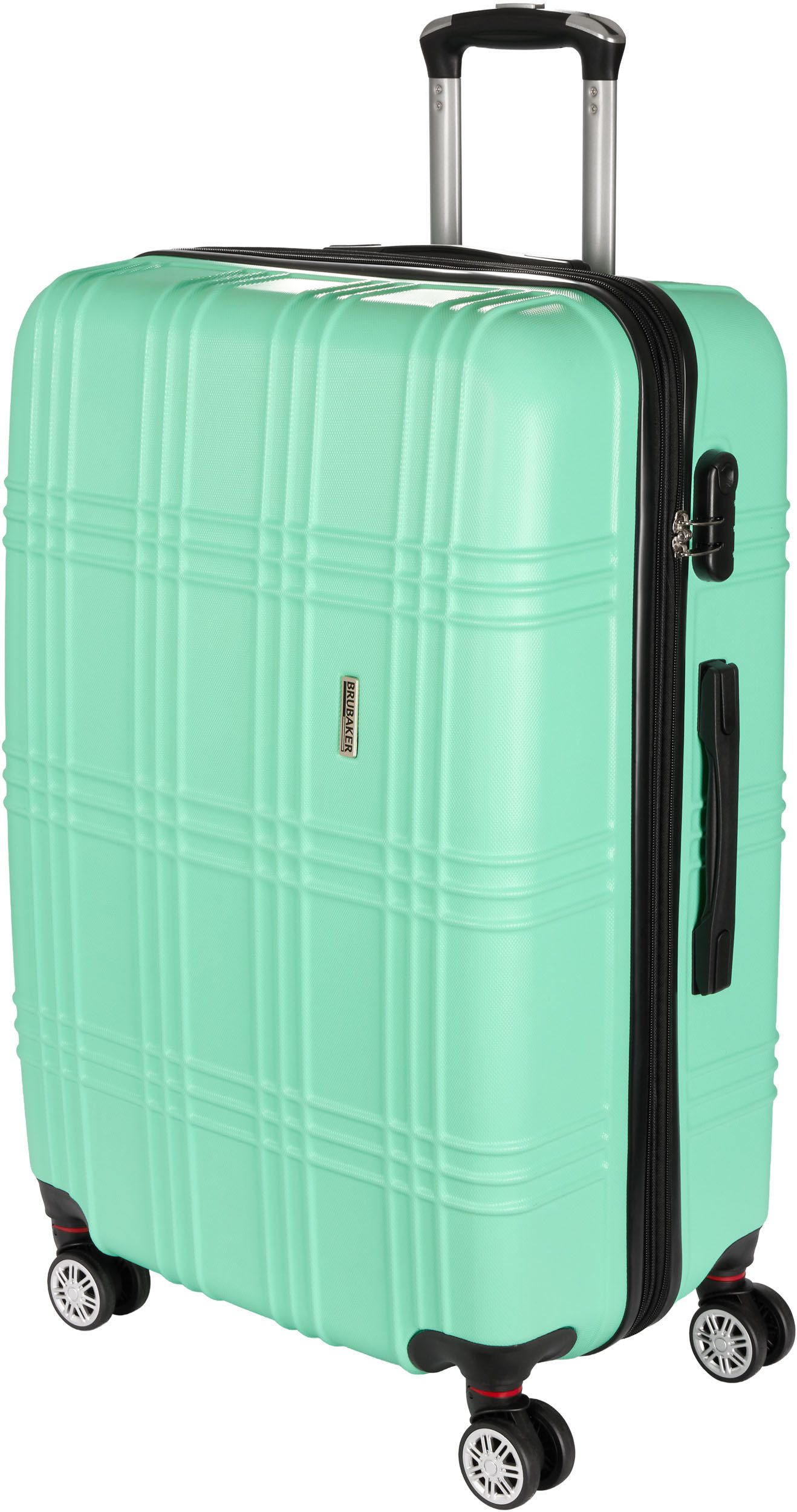 BRUBAKER Koffer Bahamas - Erweiterbarer Rollkoffer mit Zahlenschloss - 49 x 77 x 32 cm, 4 Rollen, Trolley Reisekoffer mit versenkbarem und komfortablem Teleskopgriff