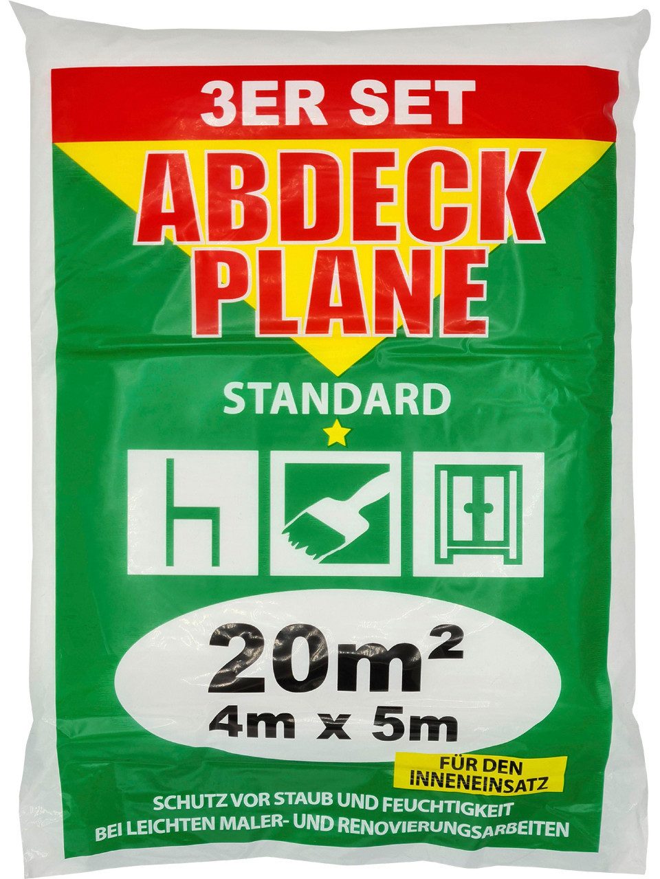 Jufol Malervlies Jufol Allzweck Leichtplane 4 x 5 m, 3-er Set