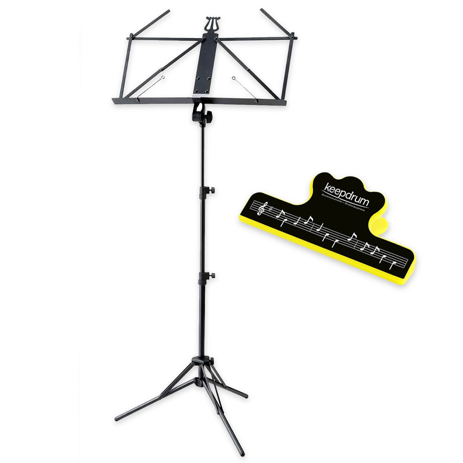 König & Meyer Notenpult Ruka 37855 Aluminium Notenständer ultraleicht mit Notenklammer, (1-tlg., Notenständer), Vorteils-Set mit Notenklammer