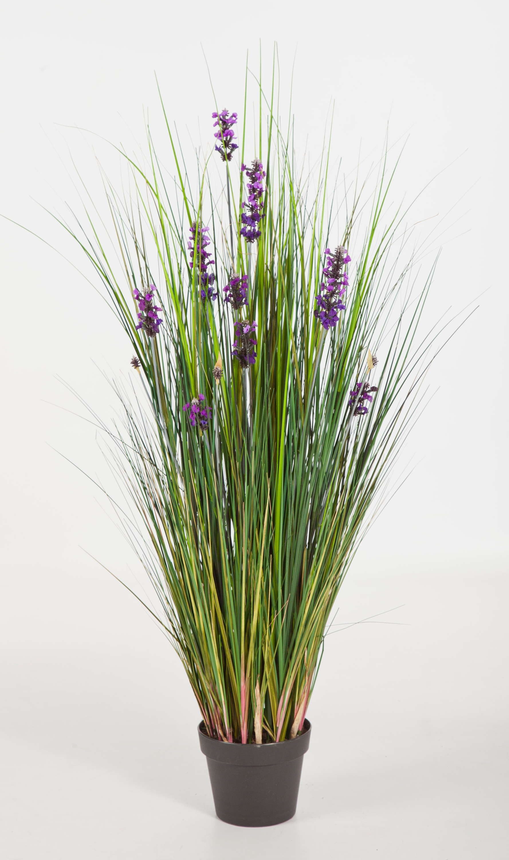 Kunstgras Deko Lavendel Gras, 875 Halmen, 12 Blüten, lila, 120cm, artplants, Höhe 120.0 cm