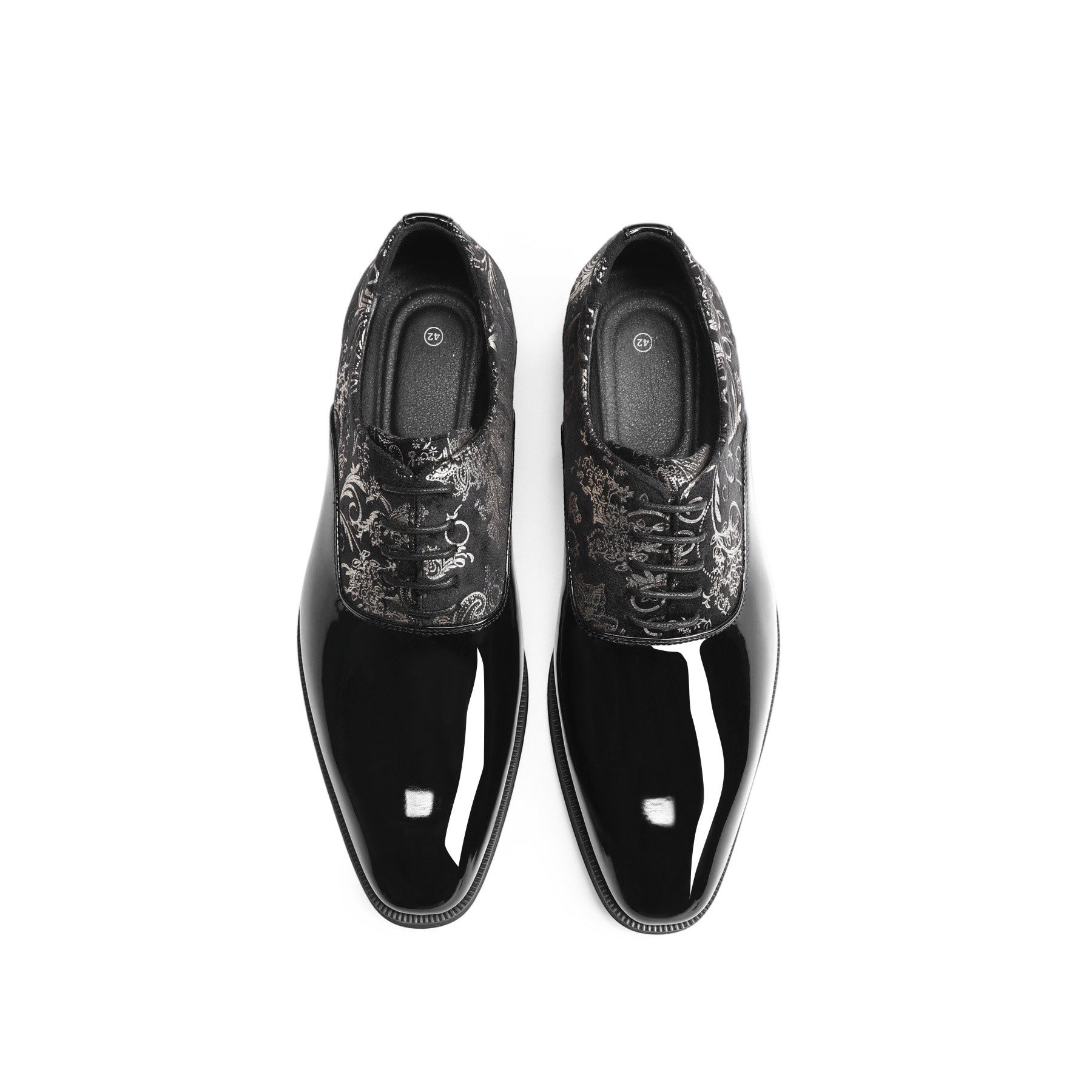 Allthemen Schnürschuh Herr Derby Schnürschuhe mit Retro Paisley Muster Business Formal Stil – Bild 4 von 5