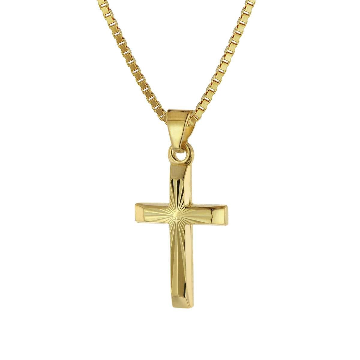 trendor Kreuzkette 39520, mit Kreuz für Kinder Gold 333/8 Karat