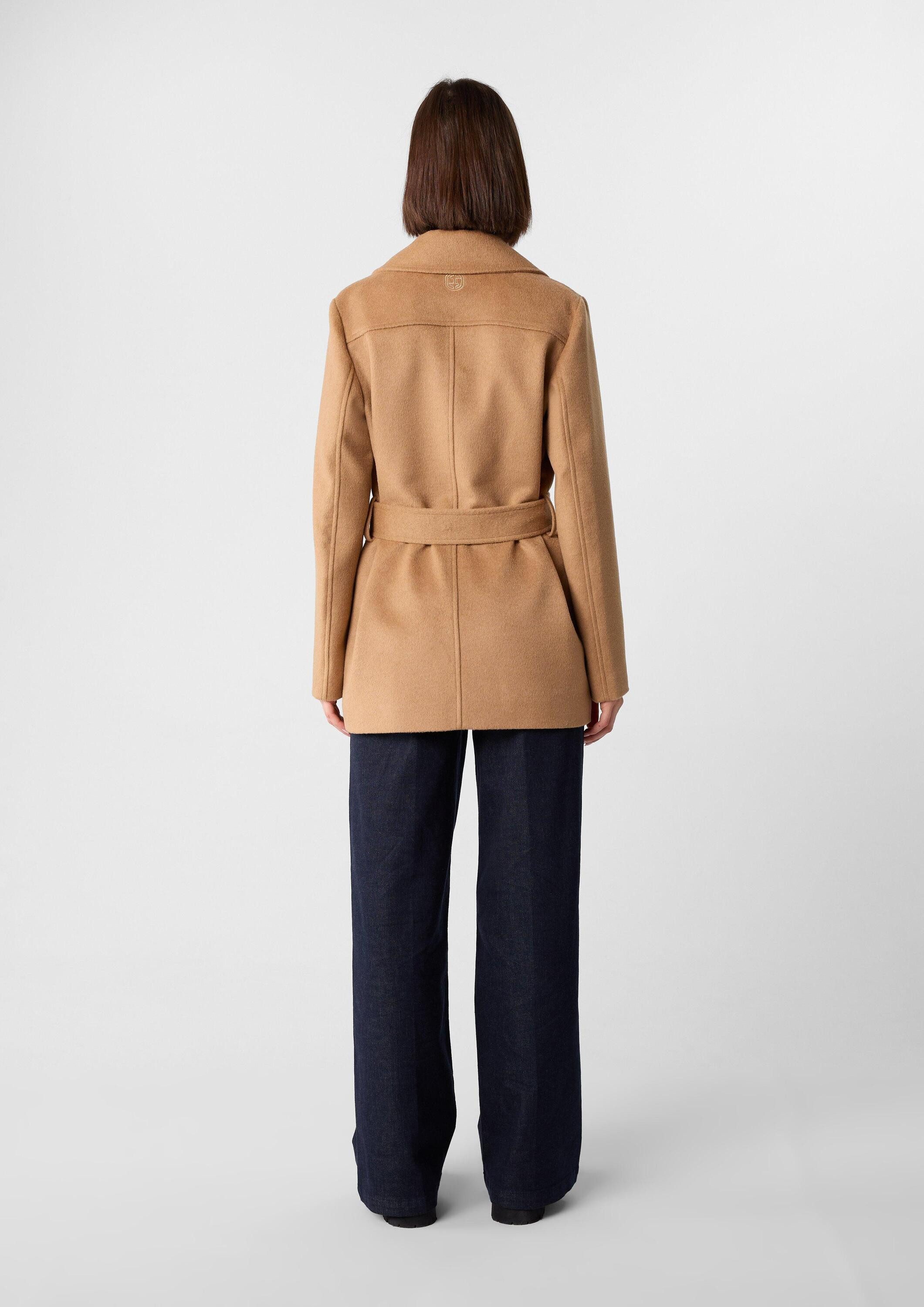 comma Funktionsjacke Outdoor-Jacke Blazerjacke im Wollmix mit Bindegürtel