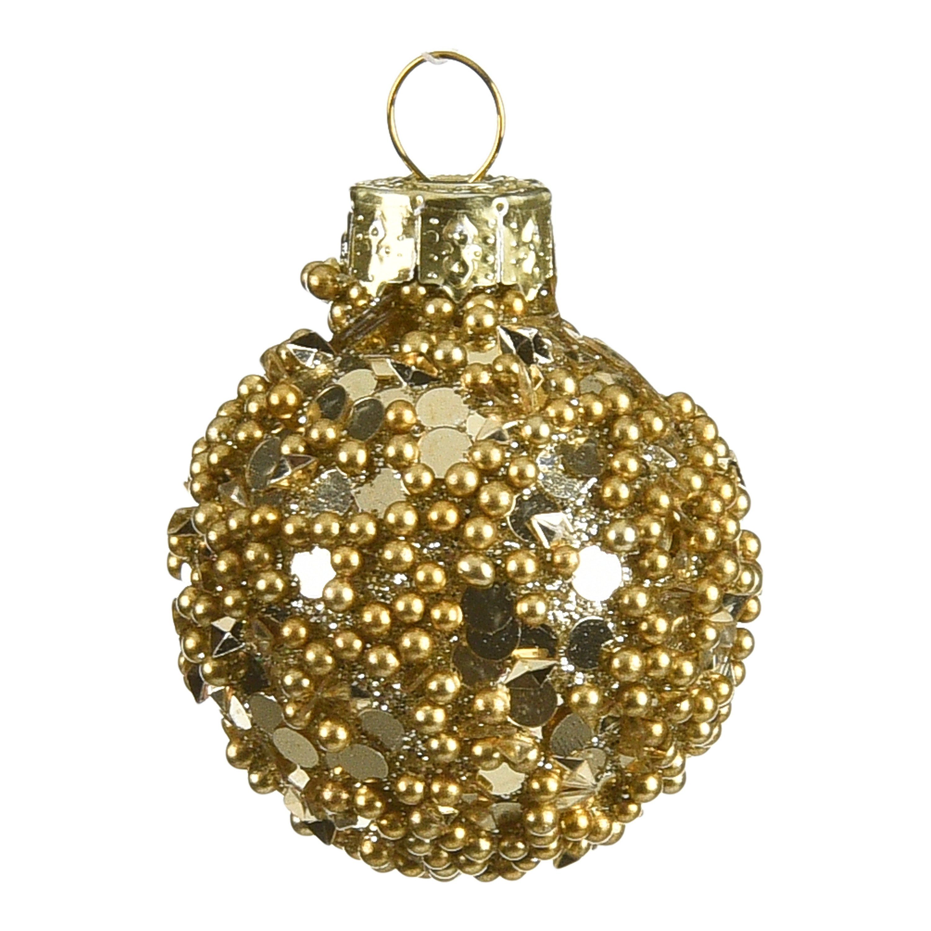 Depot Weihnachtsbaumkugel Glas-Mini-Weihnachtskugel Roundgranulat Gold