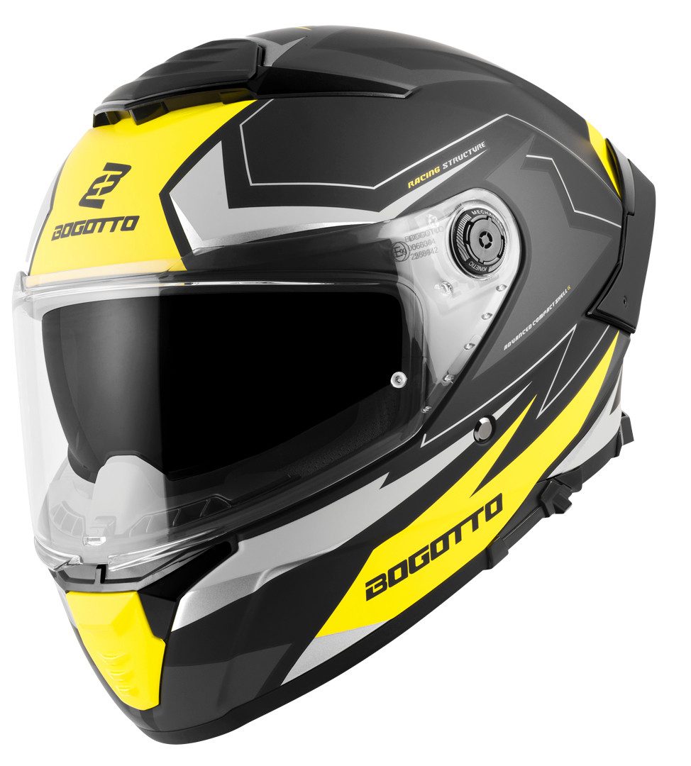 Bogotto Motorradhelm FF118 Vilial Helm, vorbereitet für Kommunikationssystem,vorbereitet für Pinlockschei