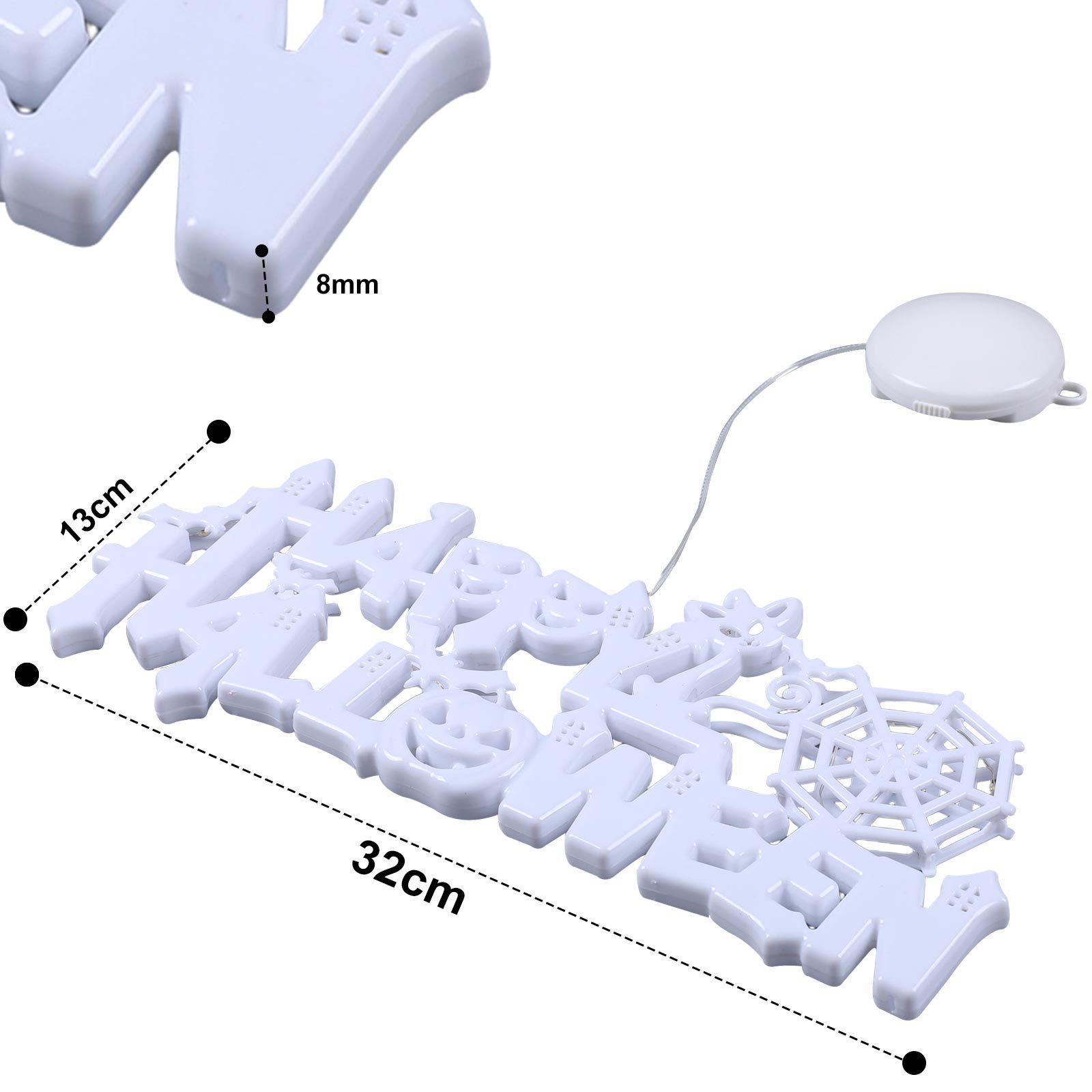 MUPOO Fenster Dekofigur Batterie,für Leuchtfiguren, Dekolicht, Halloween Weihnachten Hängende Halloween Lichterkette LED Lichterketten,LED Happy Deko,Balkon,Party,Hochzeit Violett/Warmweiß