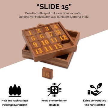 Logoplay Holzspiele Spiel, Slide 15 - gelbe Zahlen - Schiebespiel - Rechenspiel - Knobelspiel aus HolzHolzspielzeug