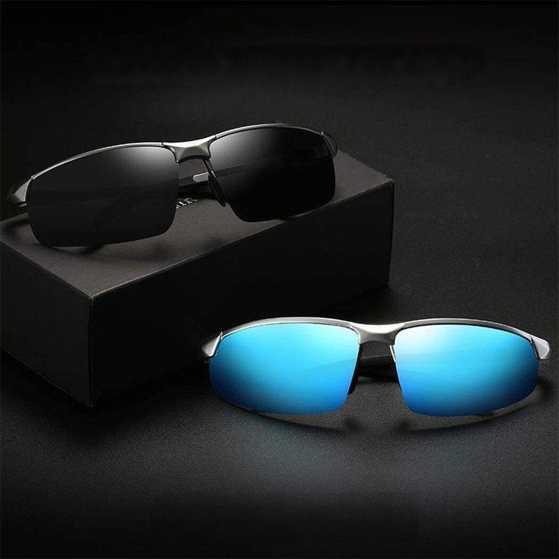 DÖRÖY Sonnenbrille Herren HD UV400 Schutz Fahren Sonnenbrille Pilotenbrille Polarisiert