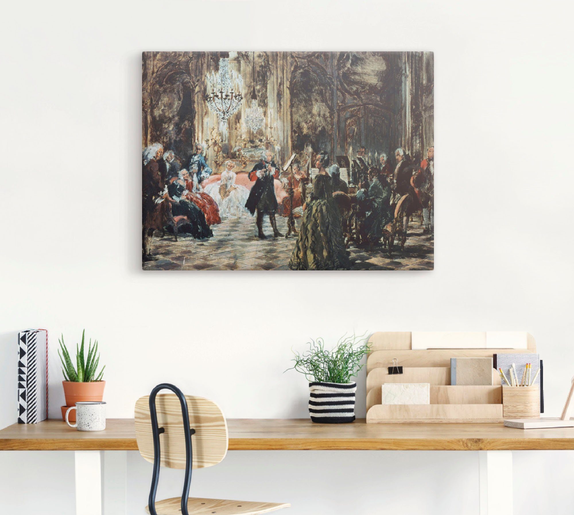 Artland Leinwandbild Flötenkonzert Friedrich des Großen., Orchester & Bands (1 St), auf Holzrahmen gespannt