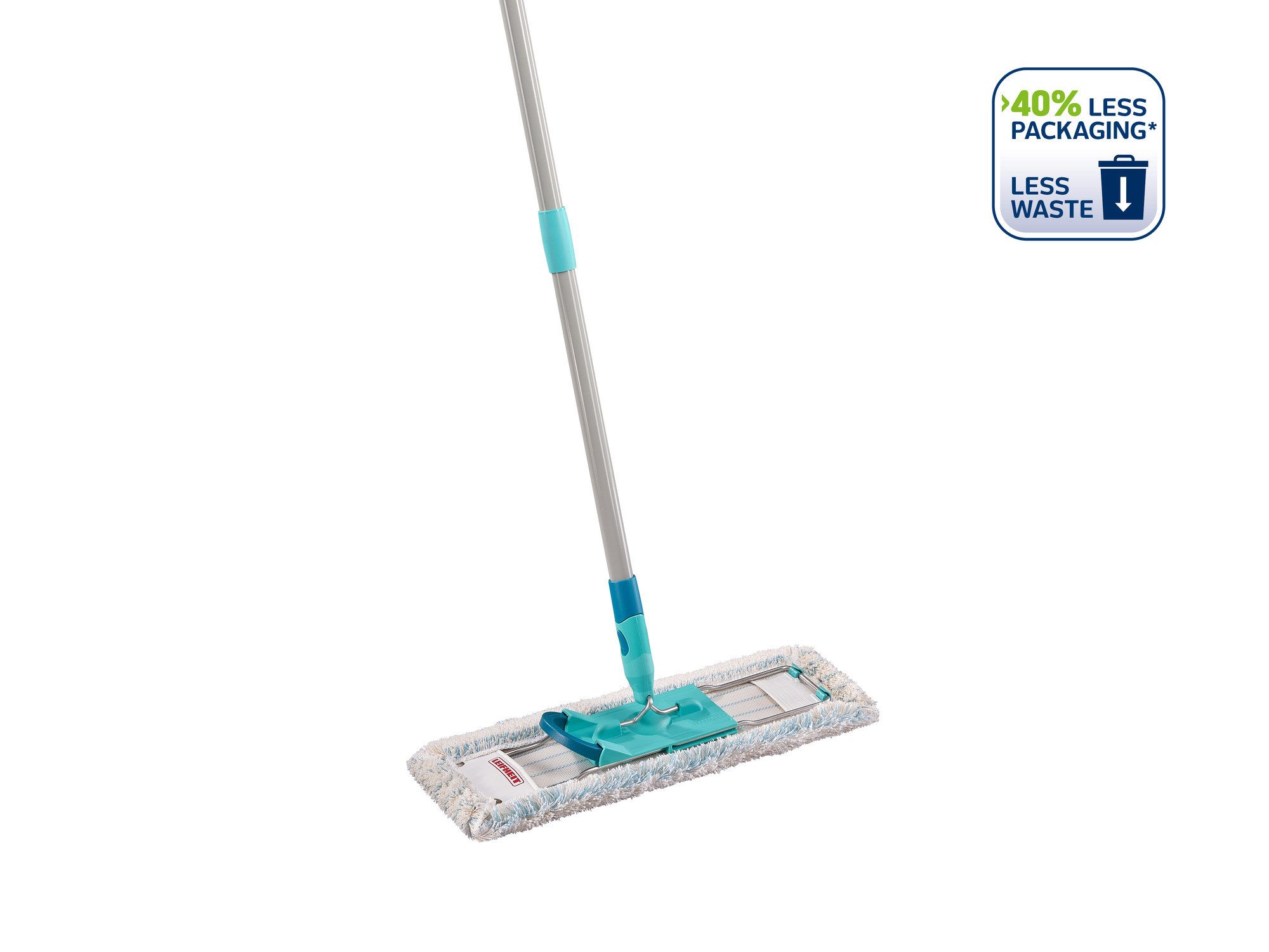 Leifheit Bodenwischer-Set Bodenwischer Profi XL cotton plus (Box), (3-St), Waschbar bei 60°C, Wischbreite 42cm, Arbeitshöhe 146cm, Click-System