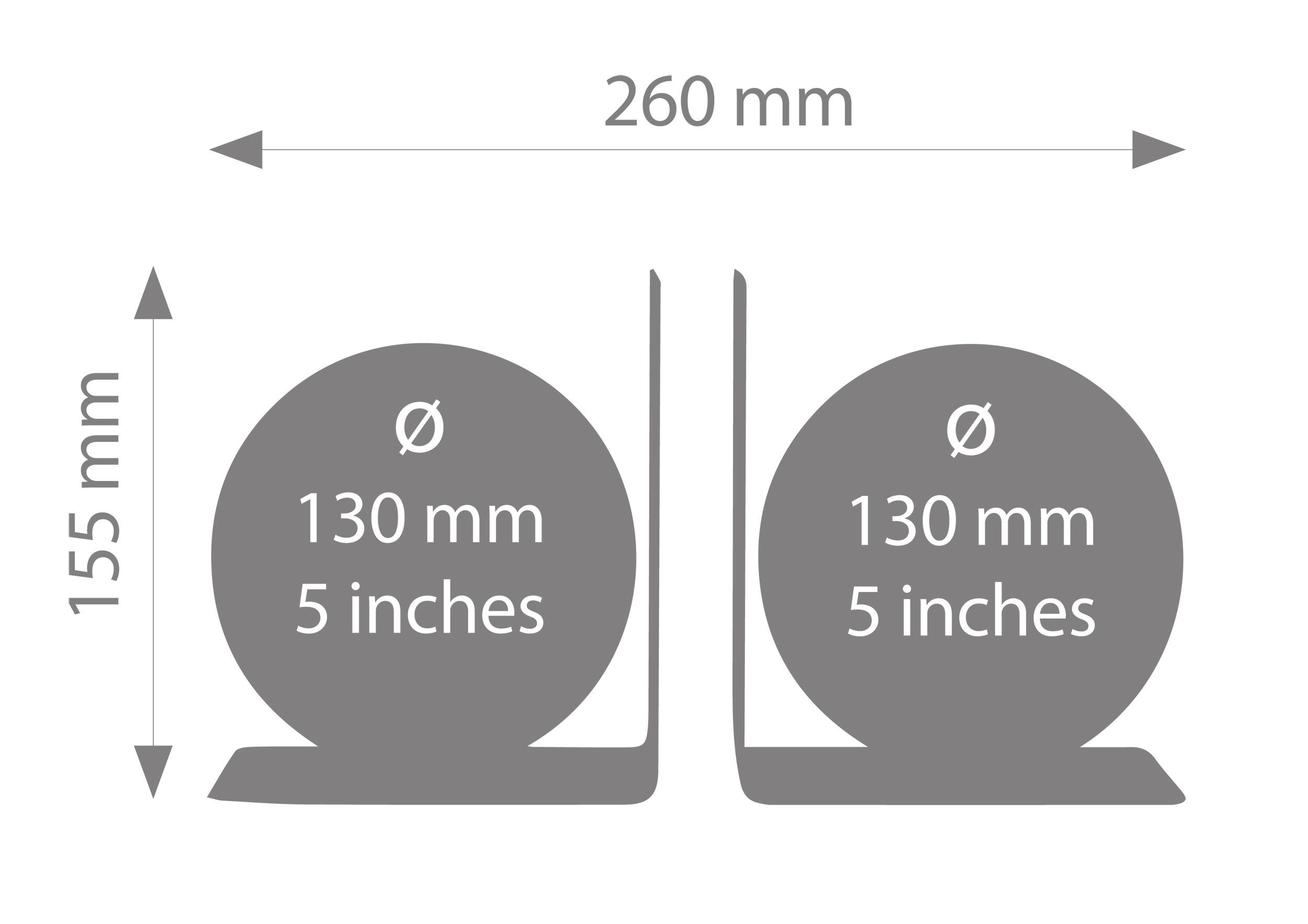 TROIKA Globus BOOKGLOBE, Metall-Buchstütze mit magnetischen, abnehmbaren Globen, (13 cm Durchmesser, 2-tlg), 13 x 13 x 15,3 cm englische Beschriftung, verschiedene Farben