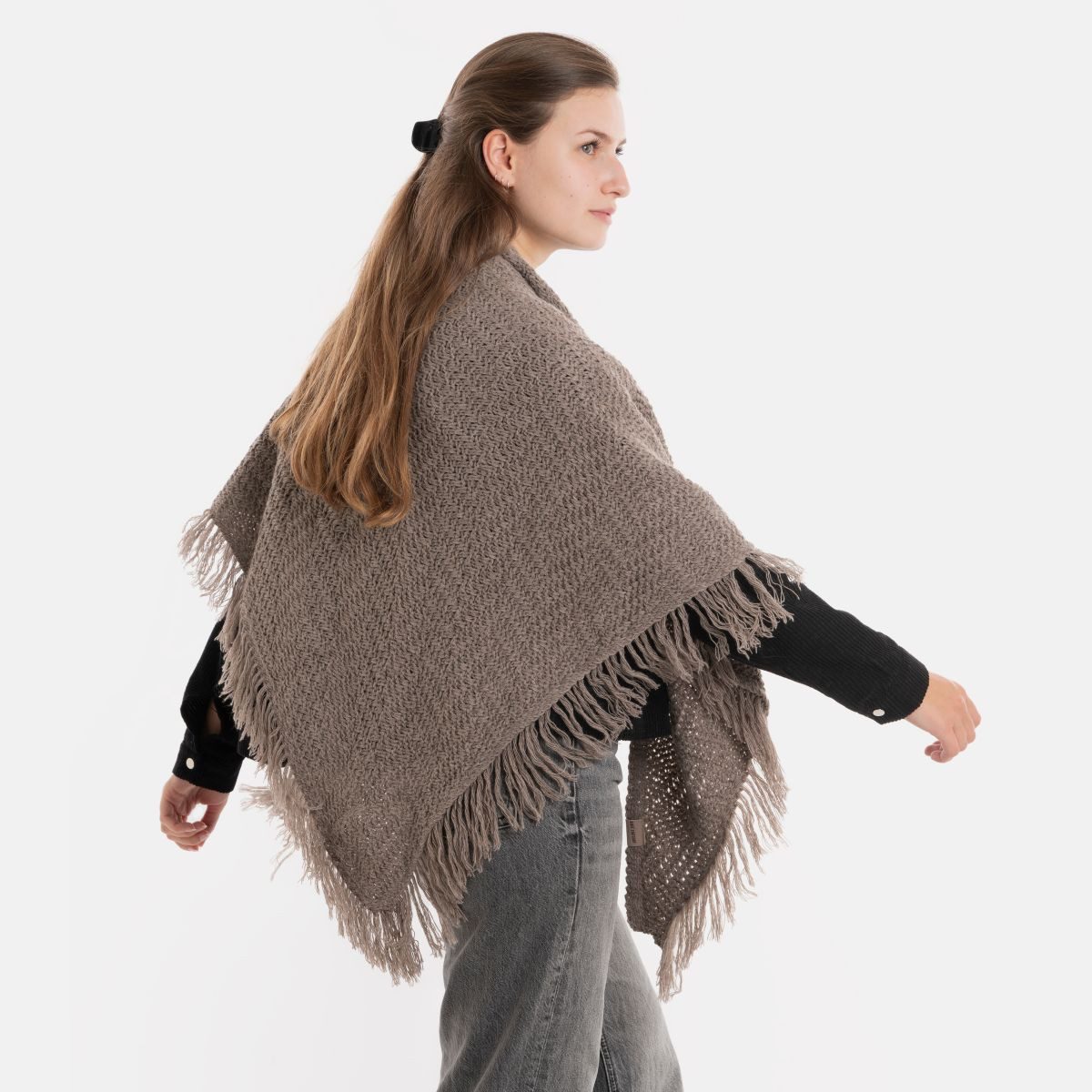 Knit Factory Strickschal Amber Dreiecksschal Marron, (1-St), Schal Halstuch Dreiecksschal Tuch Strickmode