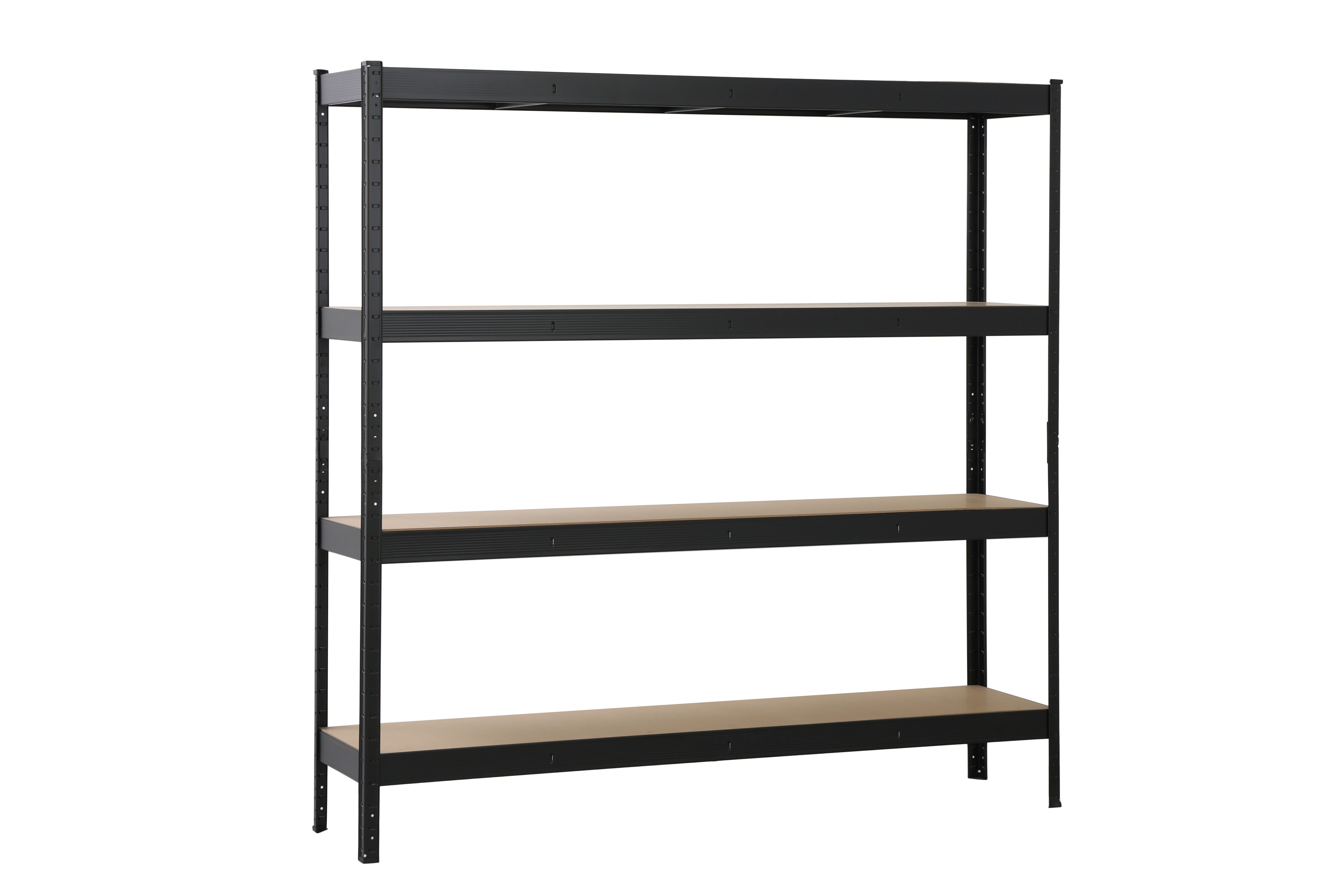 SCHULTE Regalwelt Schwerlastregal XXL, 4 MDF-Böden, 180×180×40 cm, 200 kg/Boden, schwarz