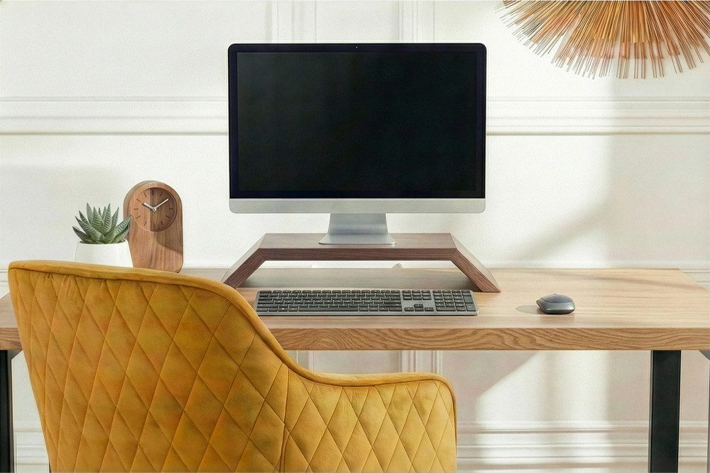 riess-ambiente Laptoptisch GATSBY 50cm braun - Mangoholz, Massiv, Erhöhung, Stauraum, modern (Einzelartikel, 1-St), für eine gesunde Sitzhaltung - ideal für Arbeitszimmer od. Home Office