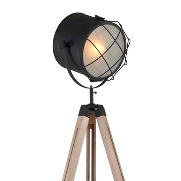 Steinhauer LIGHTING Stehlampe, Stehleuchte Stativleuchte Stehlampe Standleuchte, Holz braun, 3