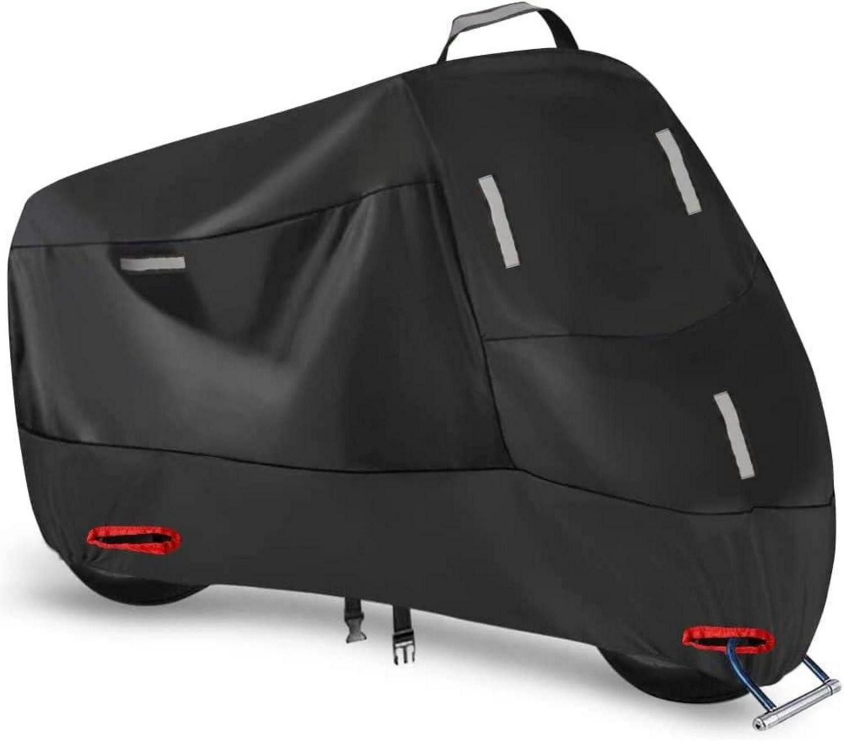 Faltgarage Motorradabdeckung 300D Wasserdicht Oxford Schwarz Silber 290x95x140cm
