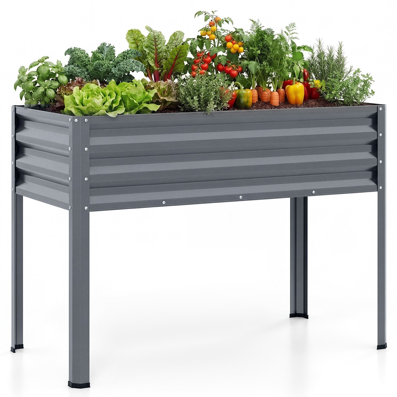 COSTWAY Blumenkasten (1 St), Gartenbeet Metall, Hochbeet, bis 80 kg, für Garten