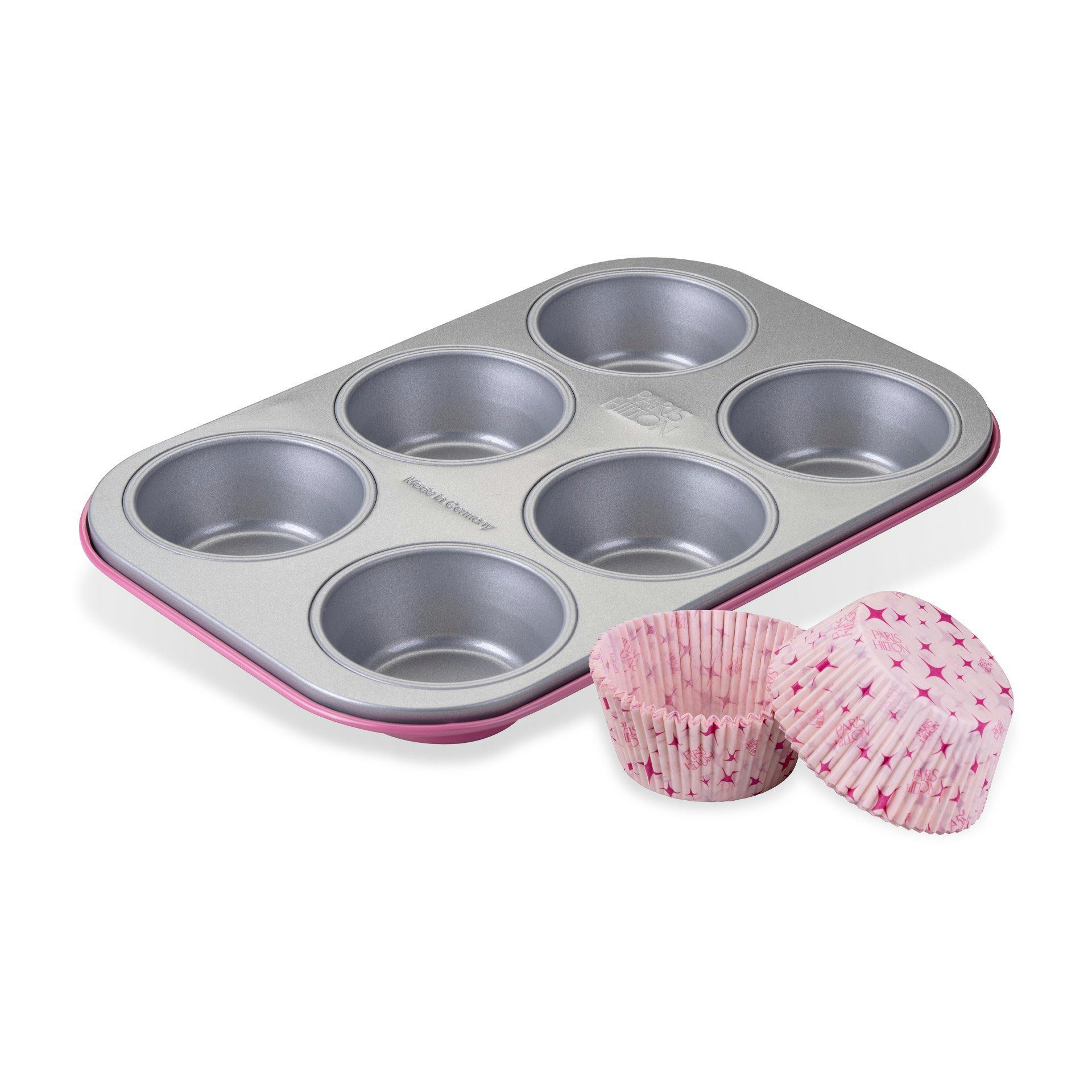 Paris Hilton Muffinform Set, Backformen mit Papierförmchen, Cupcake Blech