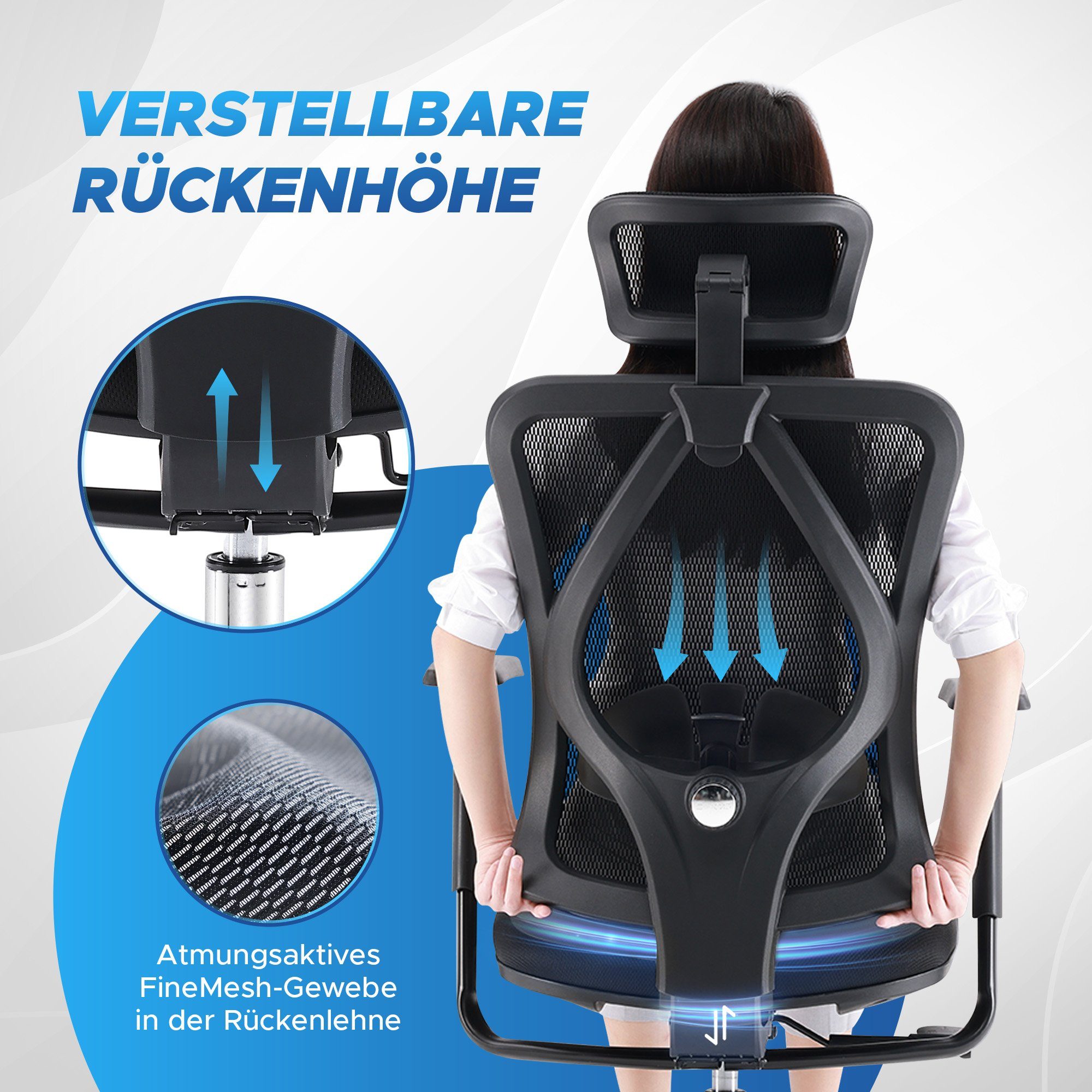 ELONEO Bürostuhl bis 150 kg Belastbarkeit, günstig online kaufen