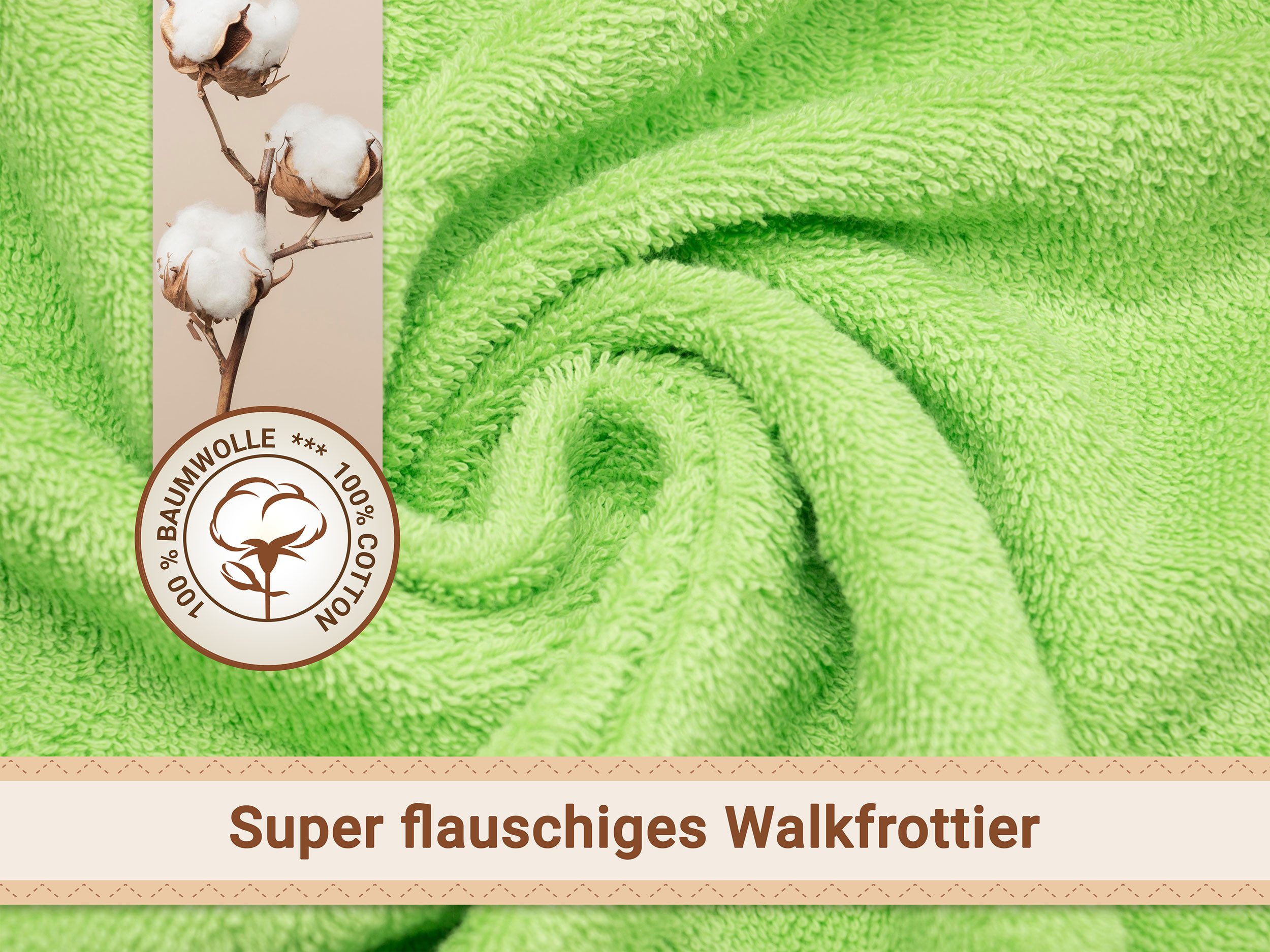 ZOLLNER Kapuzenhandtuch, Walkfrottee (1-St), 100 x 100 cm, 100% Baumwolle, mit Einstickung