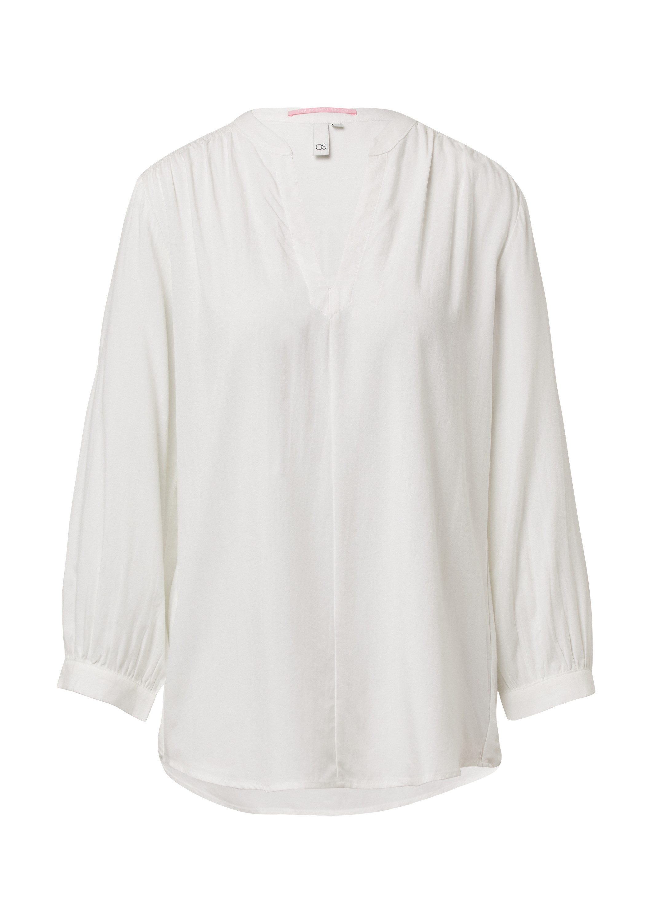QS Kurzarmbluse Bluse Viskose-Bluse mit Raffung günstig online kaufen