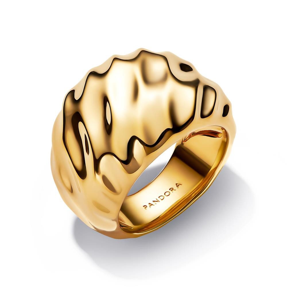 Pandora Fingerring Welliger Statement Ring für Damen, IP Gold von PANDORA Essence