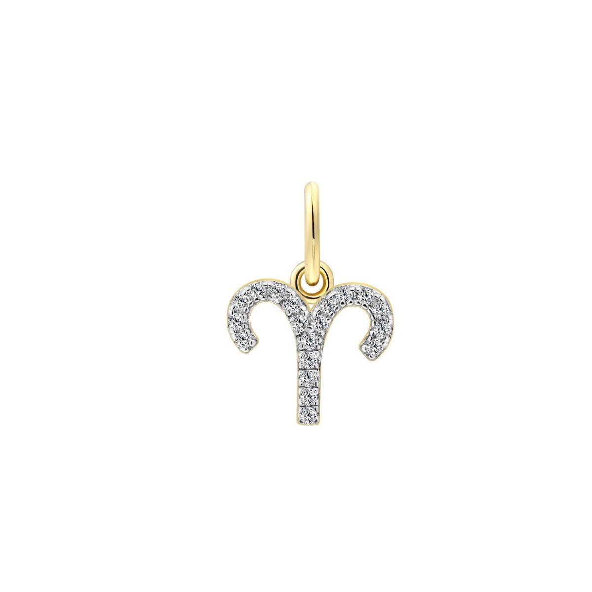 XENOX Sternzeichenanhänger Xenox Anhänger Damen Sternzeichen Widder Zirkon 18k Vergoldet XS10460