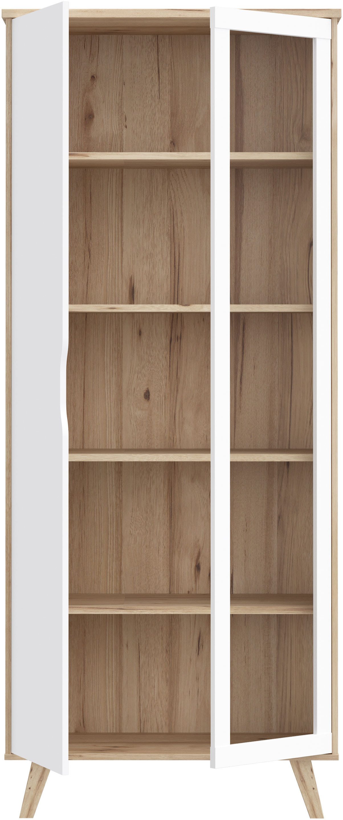 FORTE Vitrine Vankka Stauraumvotrine (B/H/T 84,7/201,5/41,7 cm) Glastüre, Grifflos, zeitloses Design – Bild 4 von 5