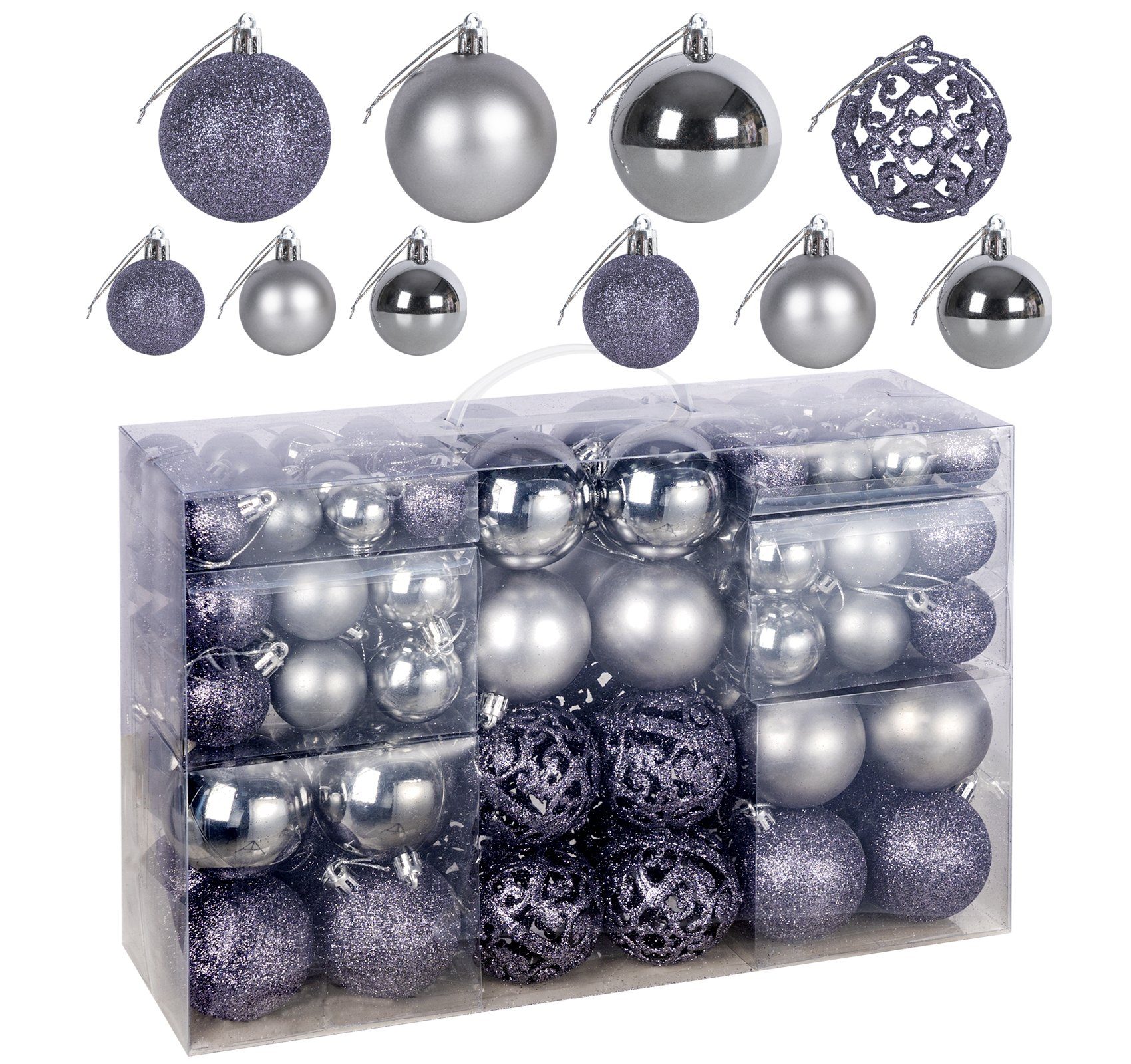 Homewit Weihnachtsbaumkugel 100teilig Christbaumkugeln Set
