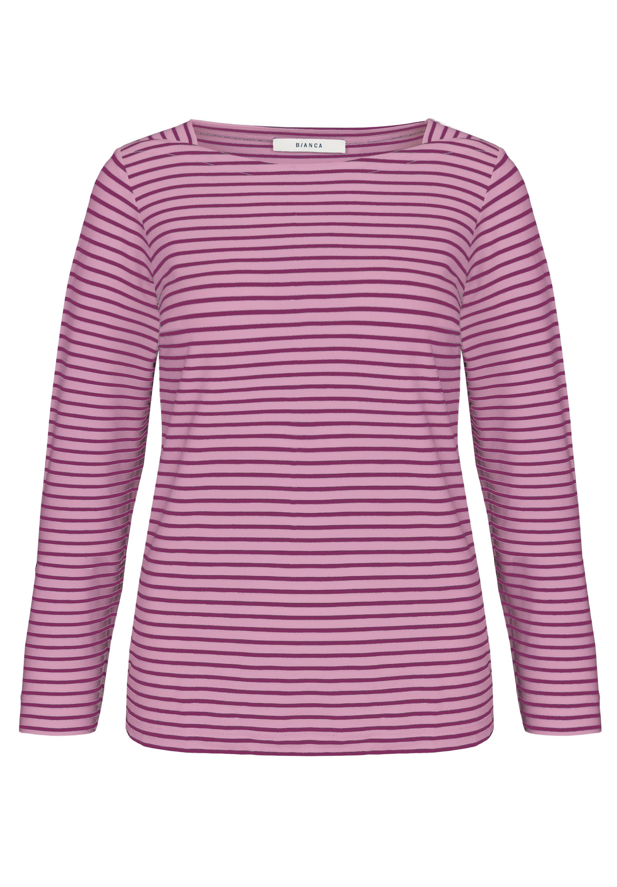 bianca Langarmshirt LOTTE in coolem Ringellook in aktueller Saisonfarbe
