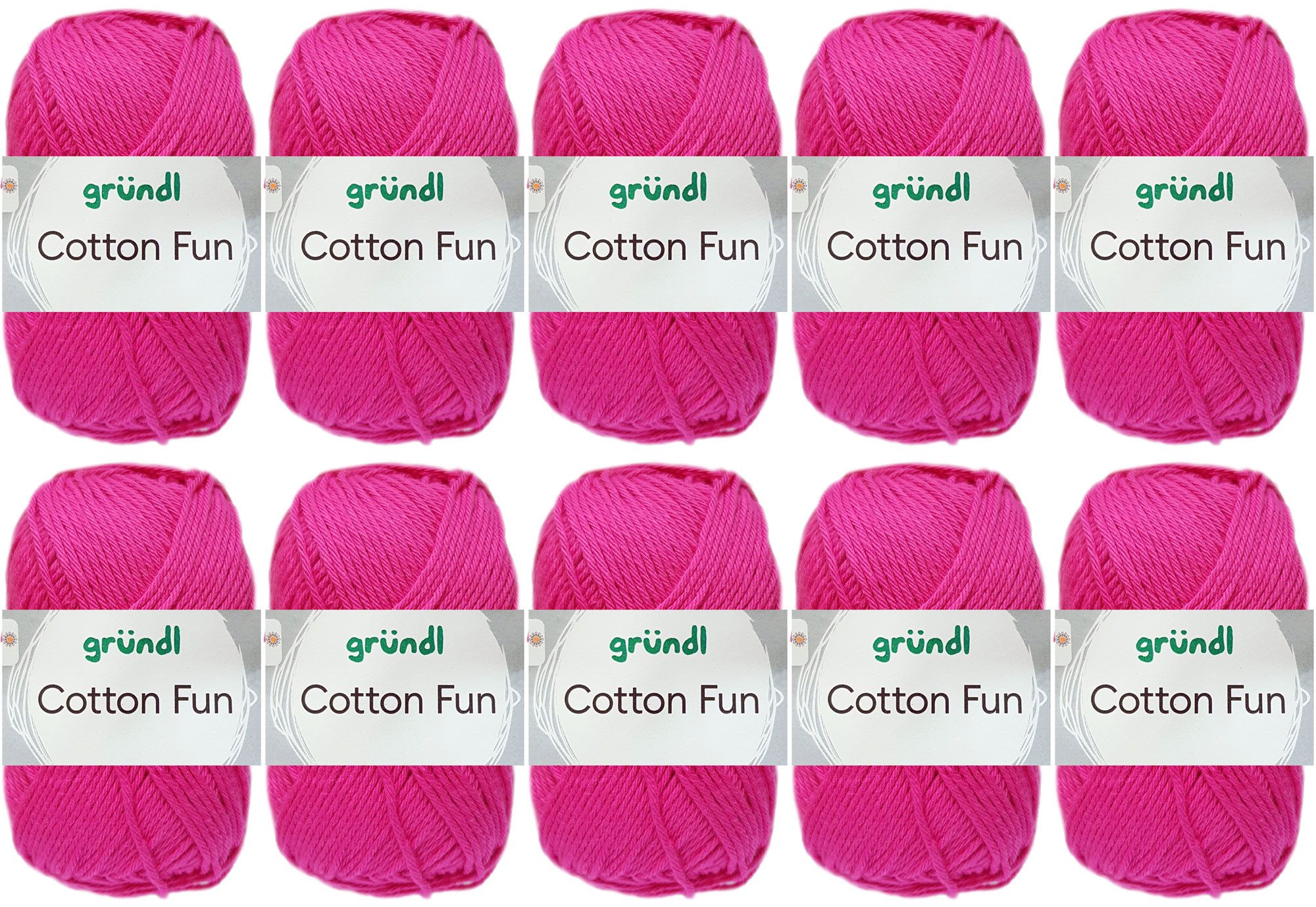 Gründl 10x50 Gramm Gründl Cotton Fun (von einer Farbe) Farbauswahl Häkelwolle