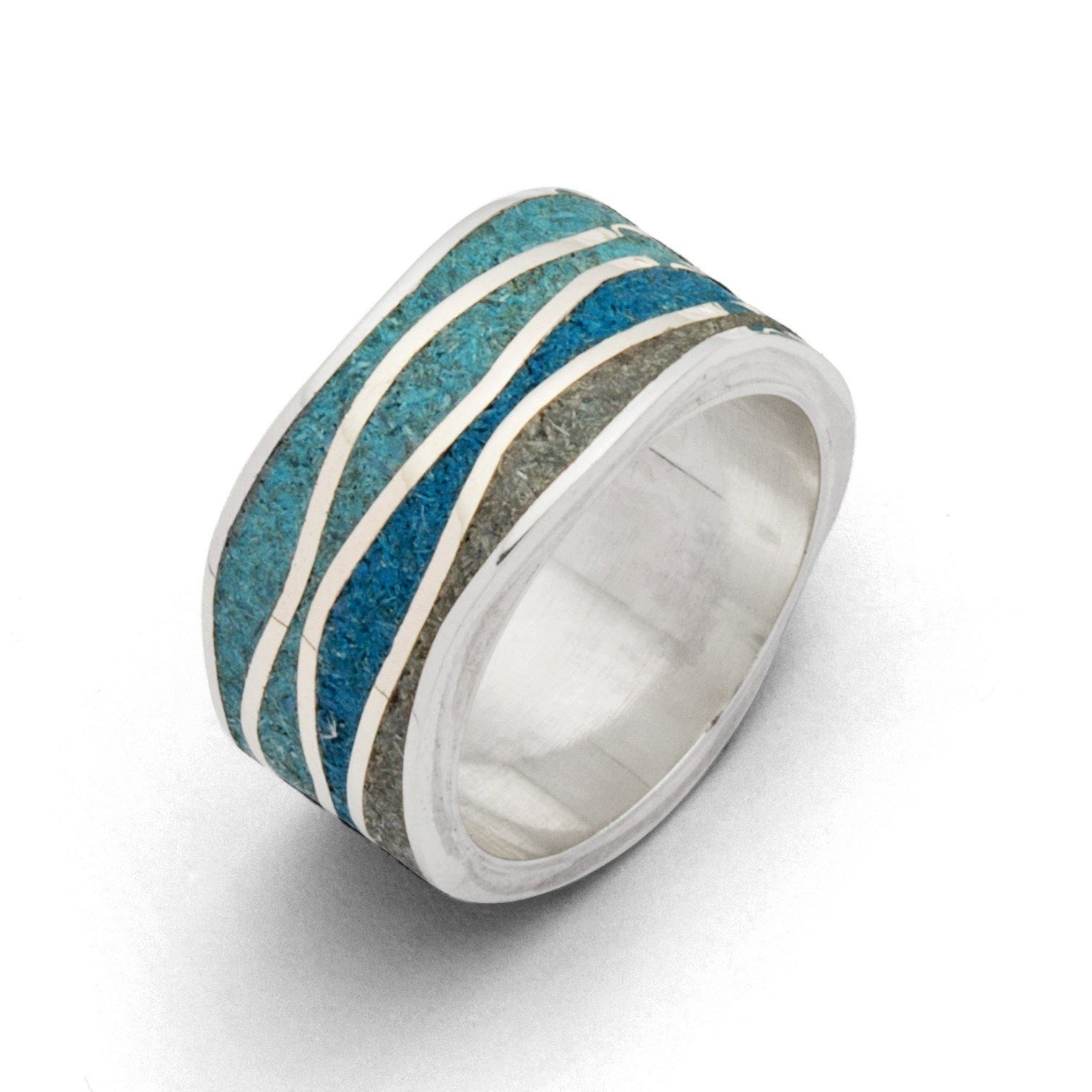 DUR Fingerring DUR Schmuck: Ring "Meeresblau" mit blauem und grauem Steinsand, R5106