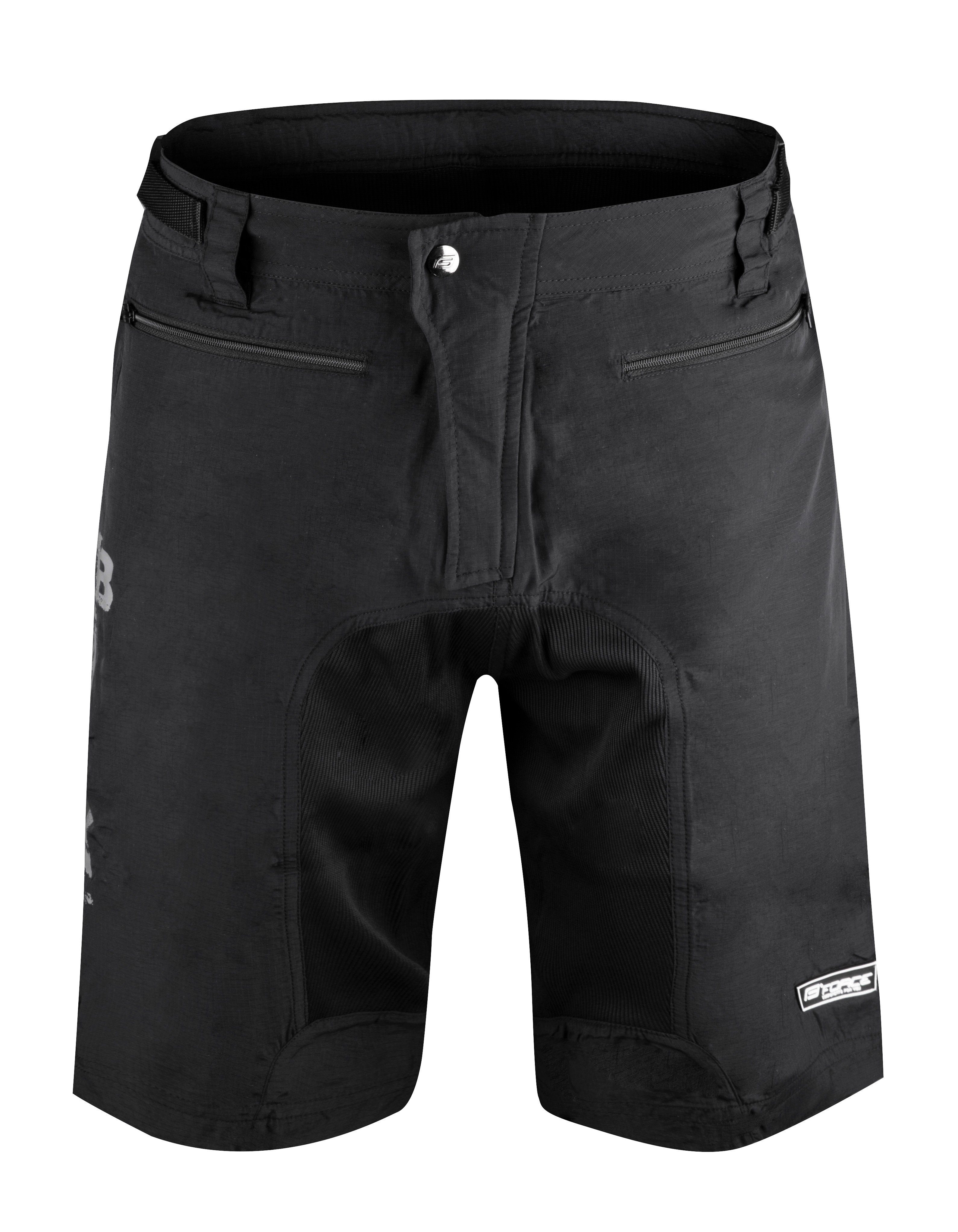 FORCE Fahrradhose FORCE Shorts FORCE MTB-11 schwarz, mit Innenhose & Gel Pad