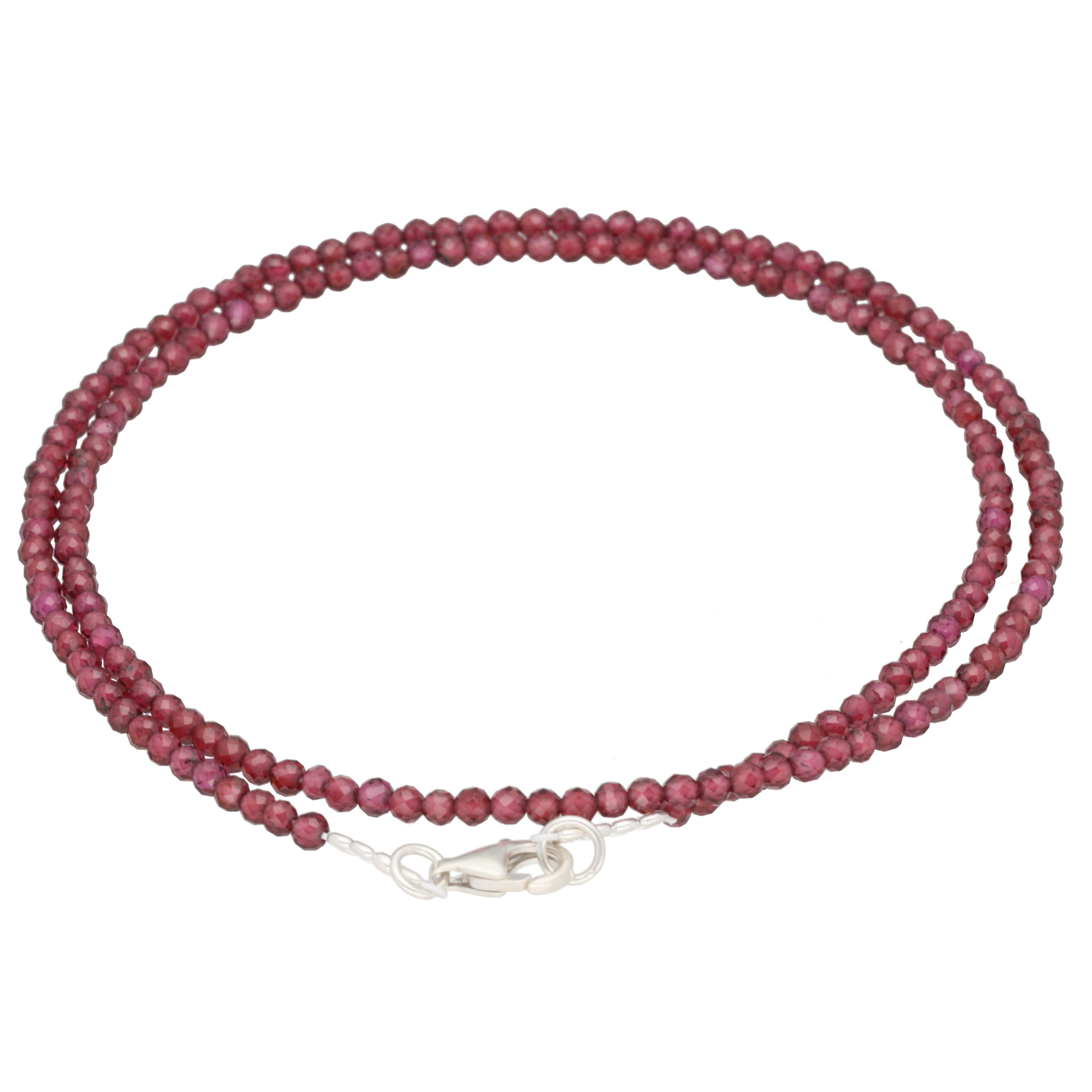 Lebensquelle Plus Kette ohne Anhänger Granat Perlenkette facettiert, 45 cm + Verschluss