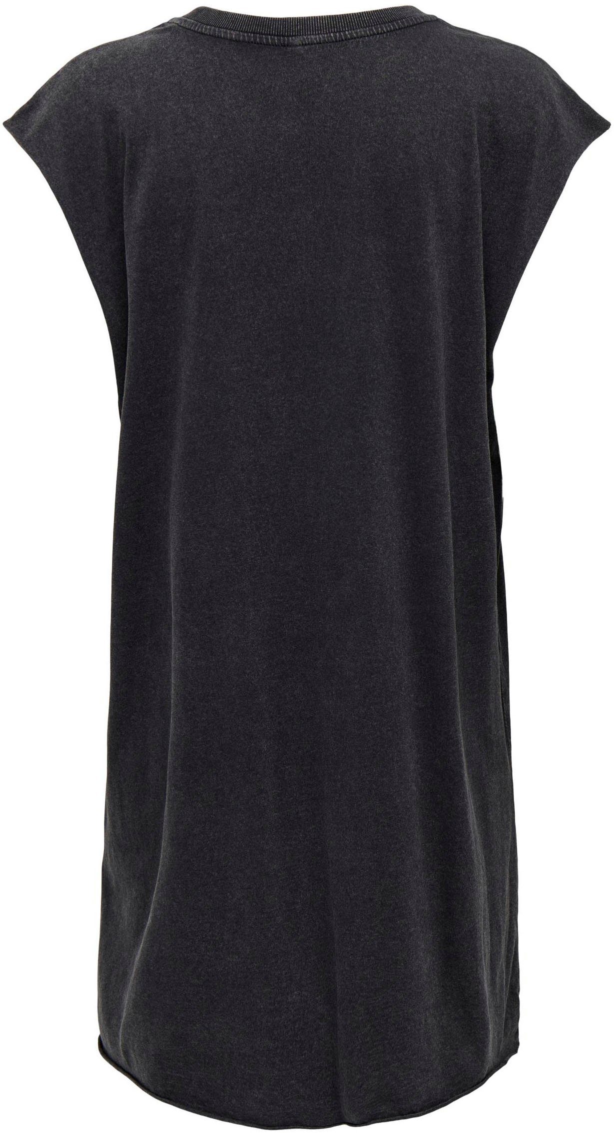 DRESS ONLLUCY ONLY Black BOX JRS Print:Tropical PALMS S/L Shirtkleid