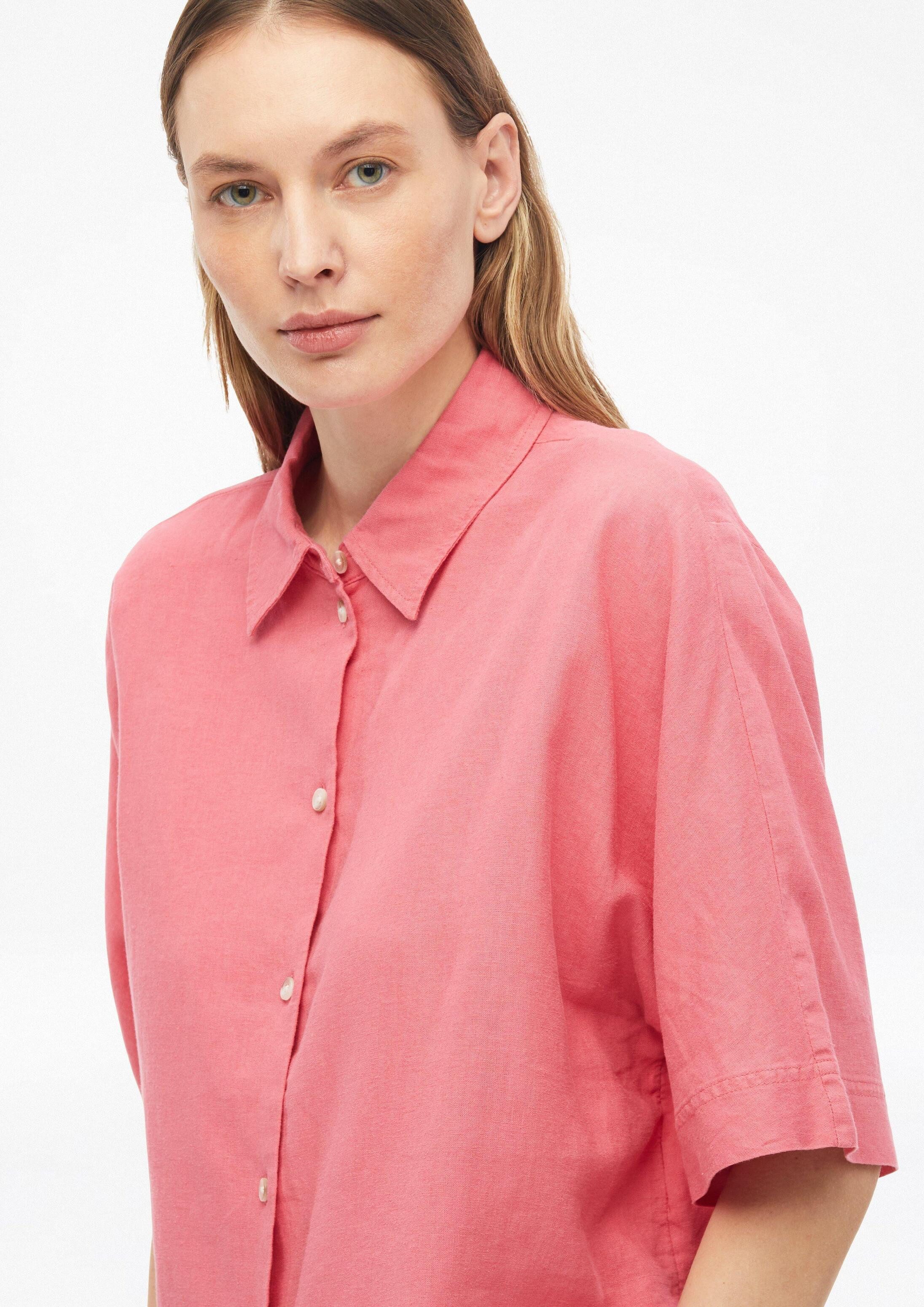 s.Oliver Kurzarmbluse Bluse Kurzarm-Bluse aus Leinenmix – Bild 4 von 5