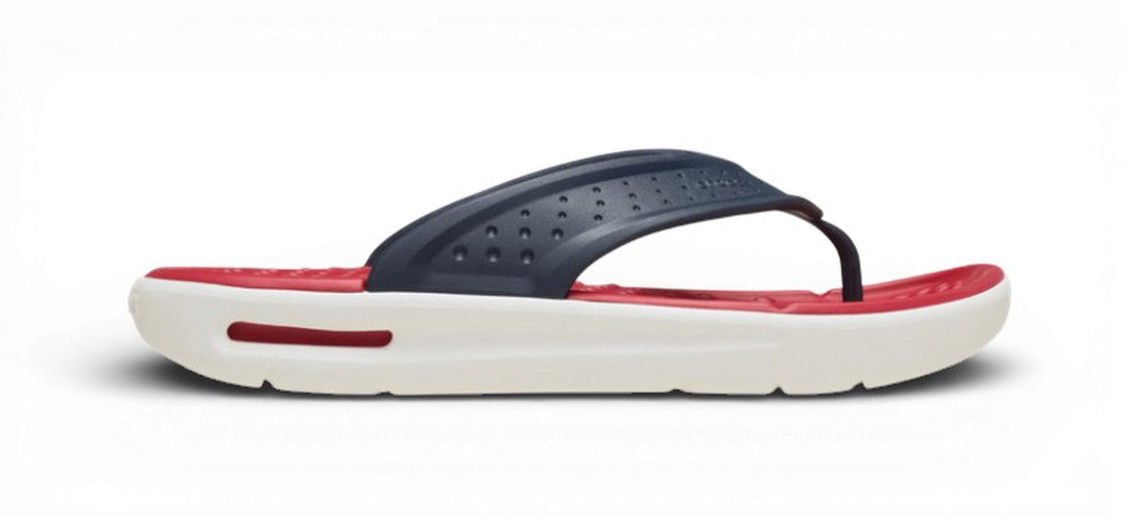 Crocs Sandale InMotion LiteRide Flip navy/rot/weiss Badeschuh