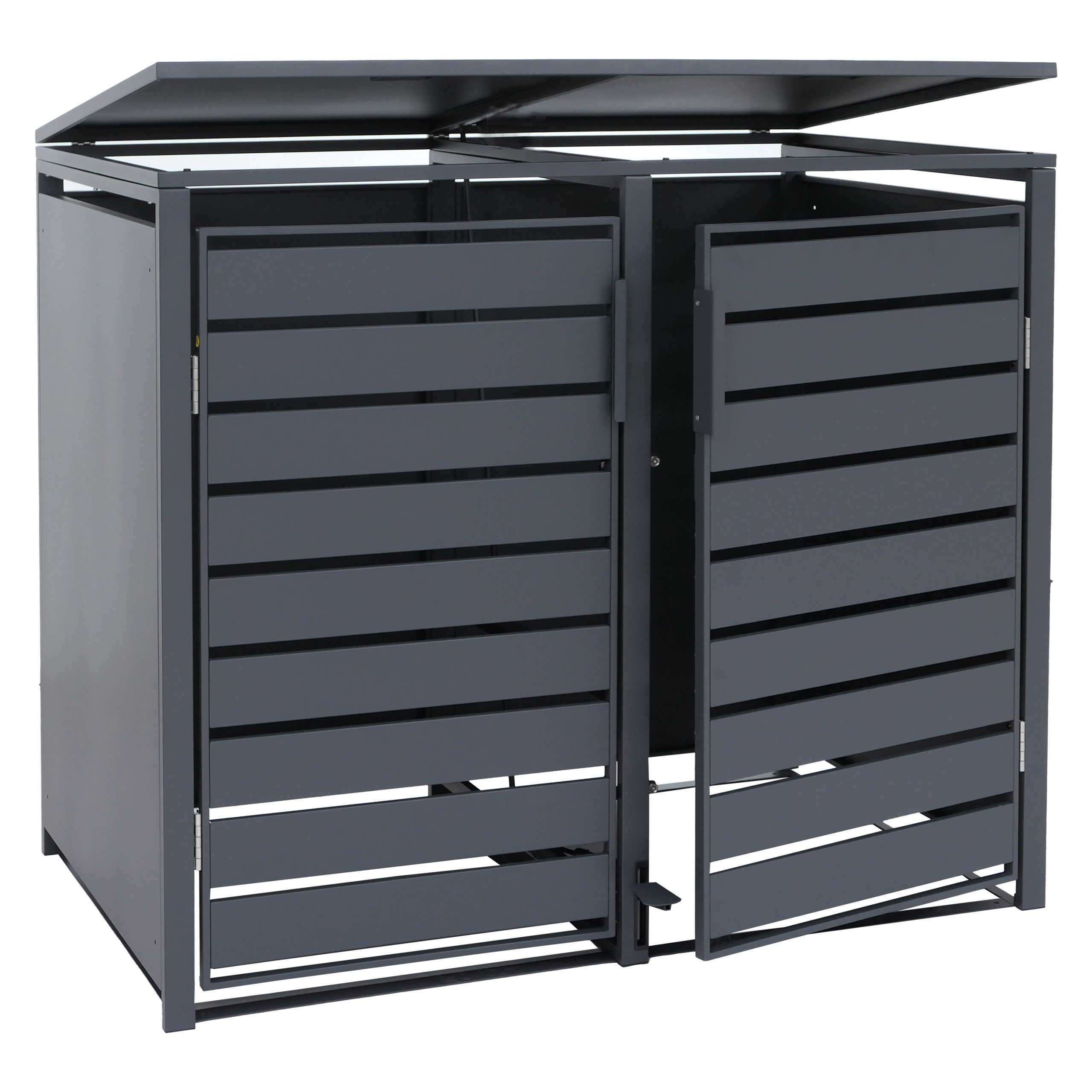 MCW Mülltonnenbox MCW-Q75-2 (1 St), Integrierten Montagelöchern zur Bodenbefestigung