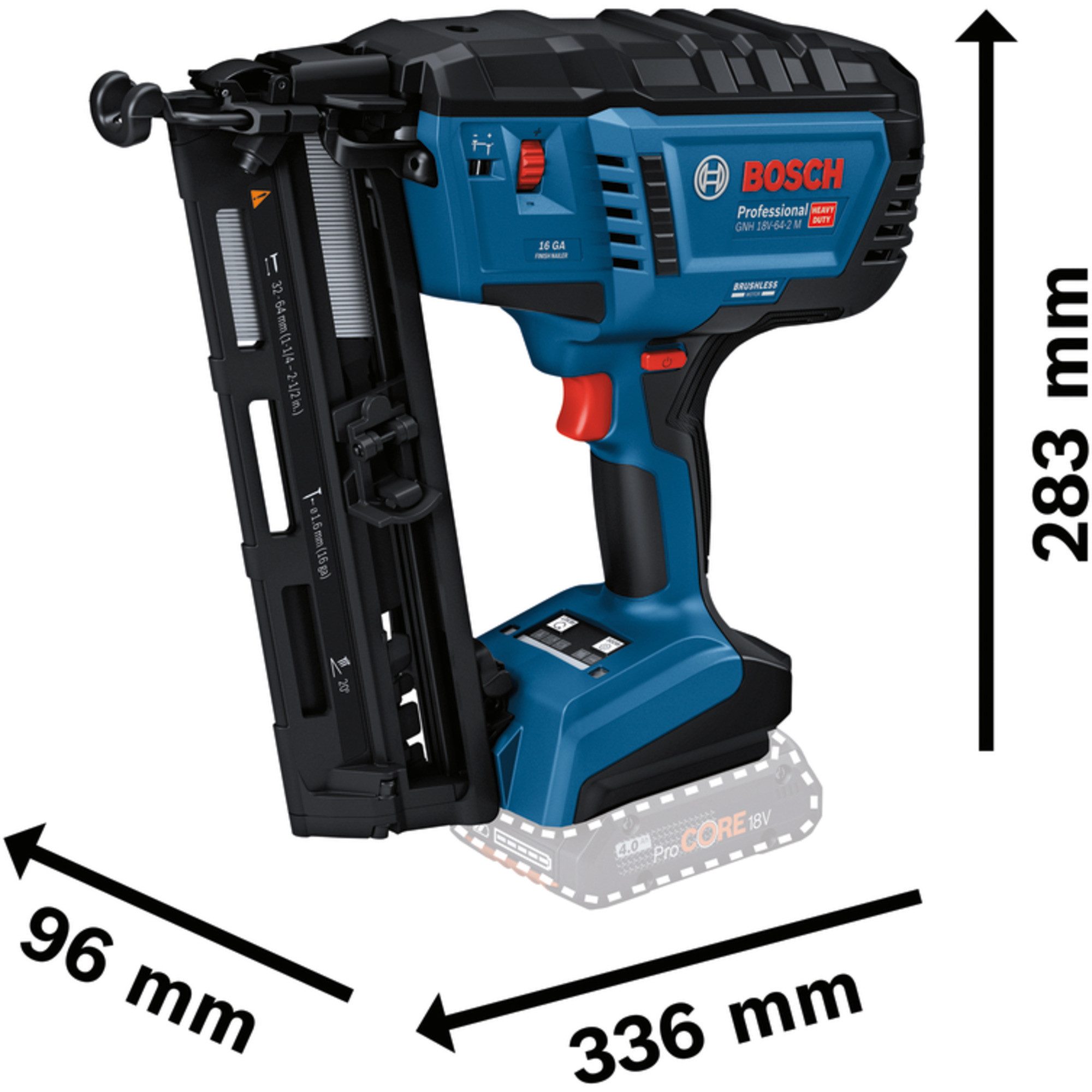 Bosch Professional Bosch Professional Akku-Holznagler GNH 18V-64-2 M Akku